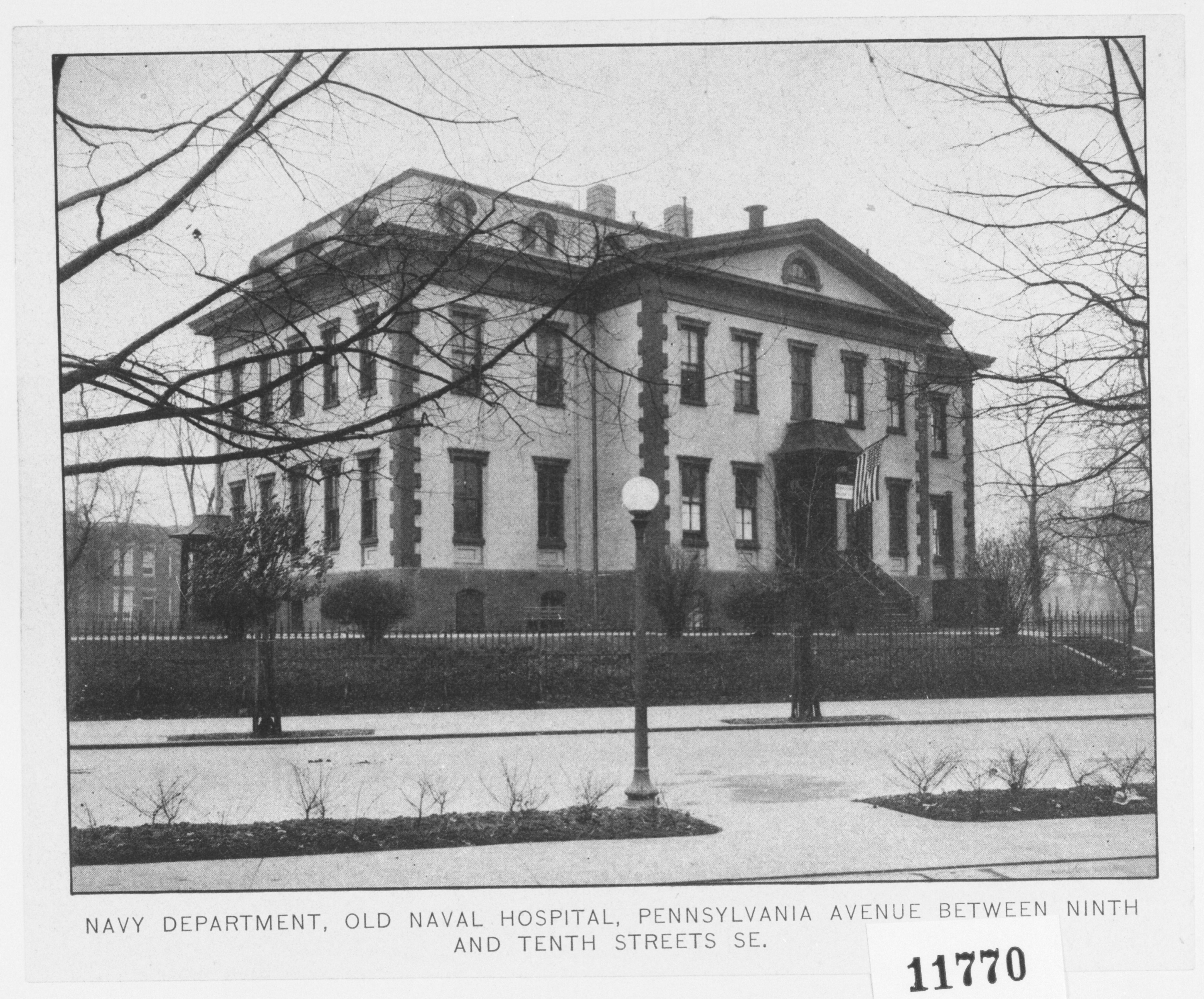 Undated photograph of the of the Old Naval Hospital from the Northeast