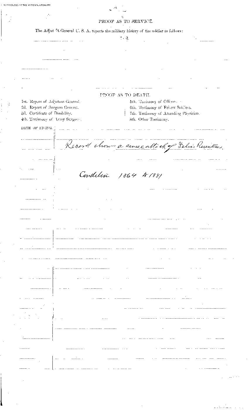 This is the fourth page of the four page Widows Brief filed by Laura A.  Drummond following the death of her husband -Benamin Drummond (the first patient  admitted into the Naval Hospital,Washington City, when it opened on October 1, 1866).  At this time she lived at No. 319 West 39th Street, New York City. This is a digital  copy of the original record held by the National Archives.