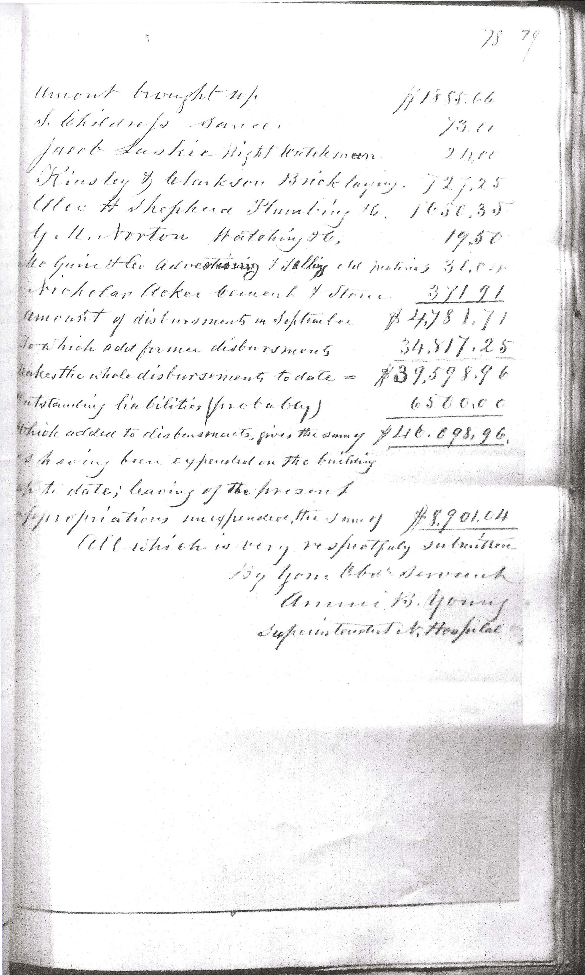Monthly Report of the Superintendent of Construction, October 2, 1865, Page 4 of 4