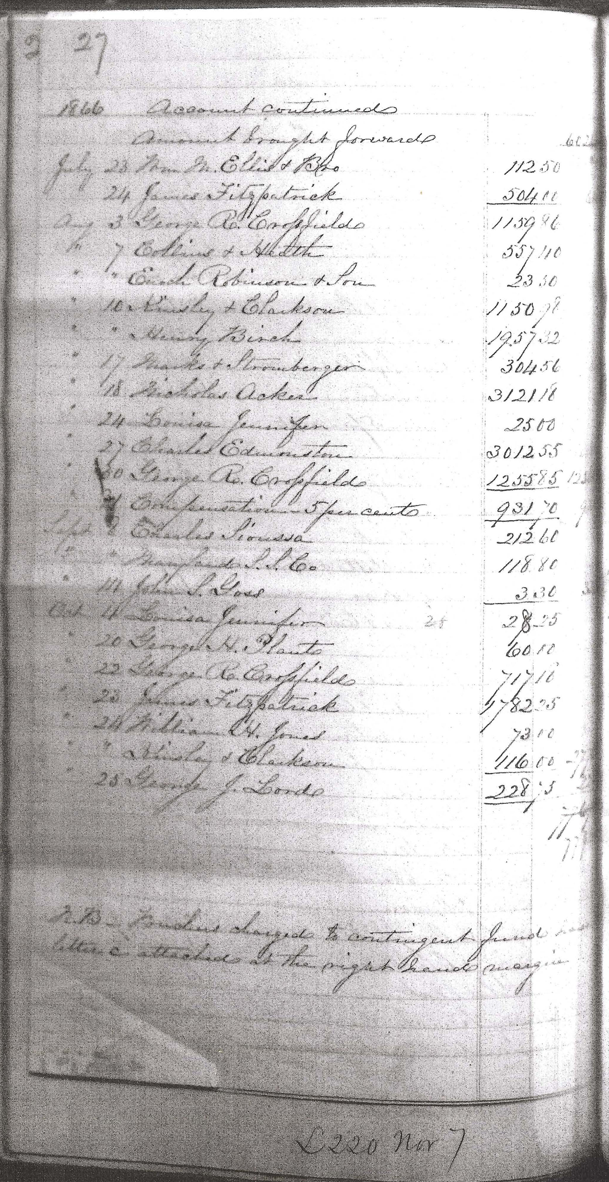 Monthly Report of the Superintendent of Construction, November 1, 1866, Page 4 of 4