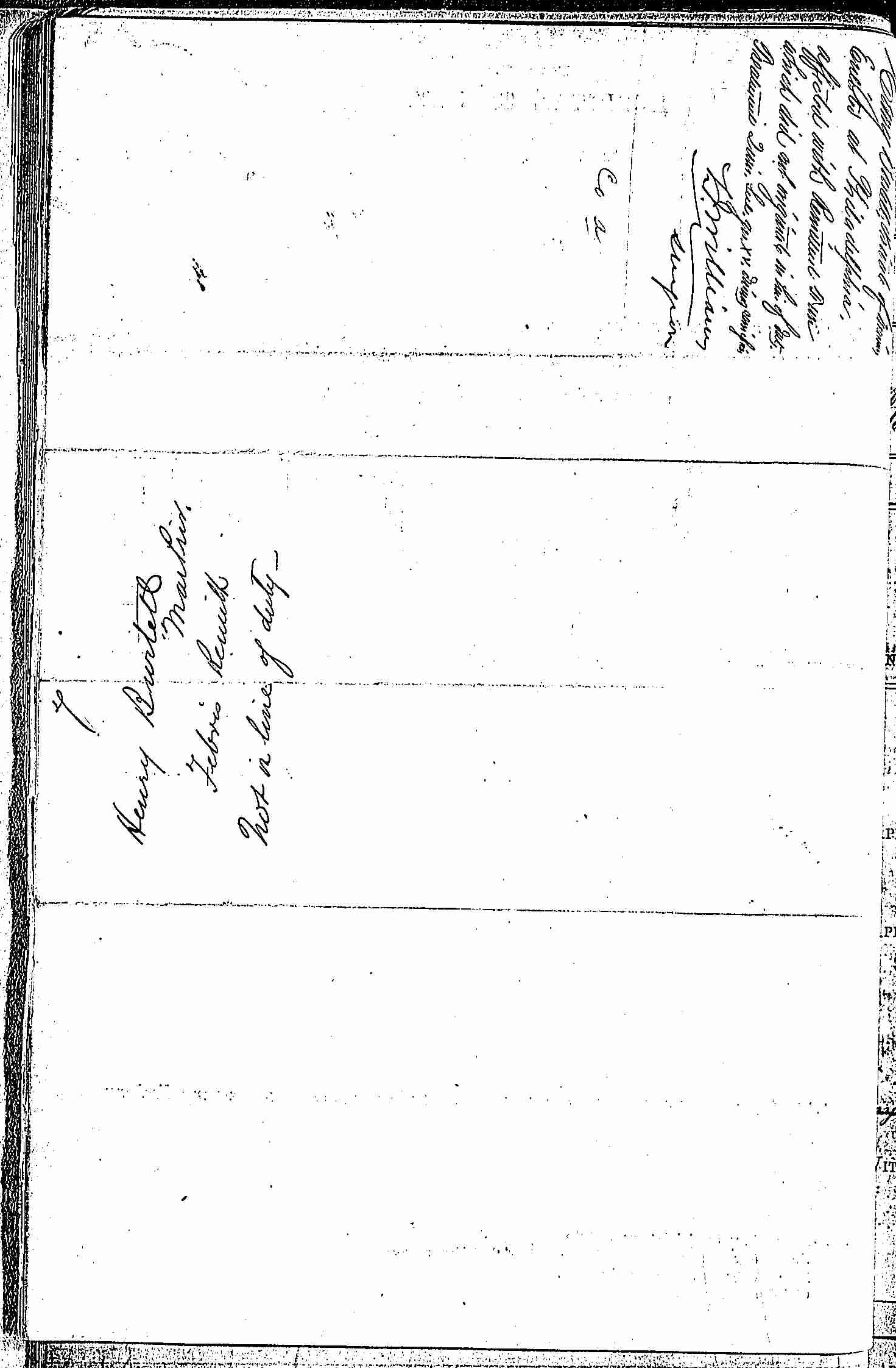 Entry for Henry Burtell (page 2 of 2) in the log Hospital Tickets and Case Papers - Naval Hospital - Washington, D.C. - 1865-68