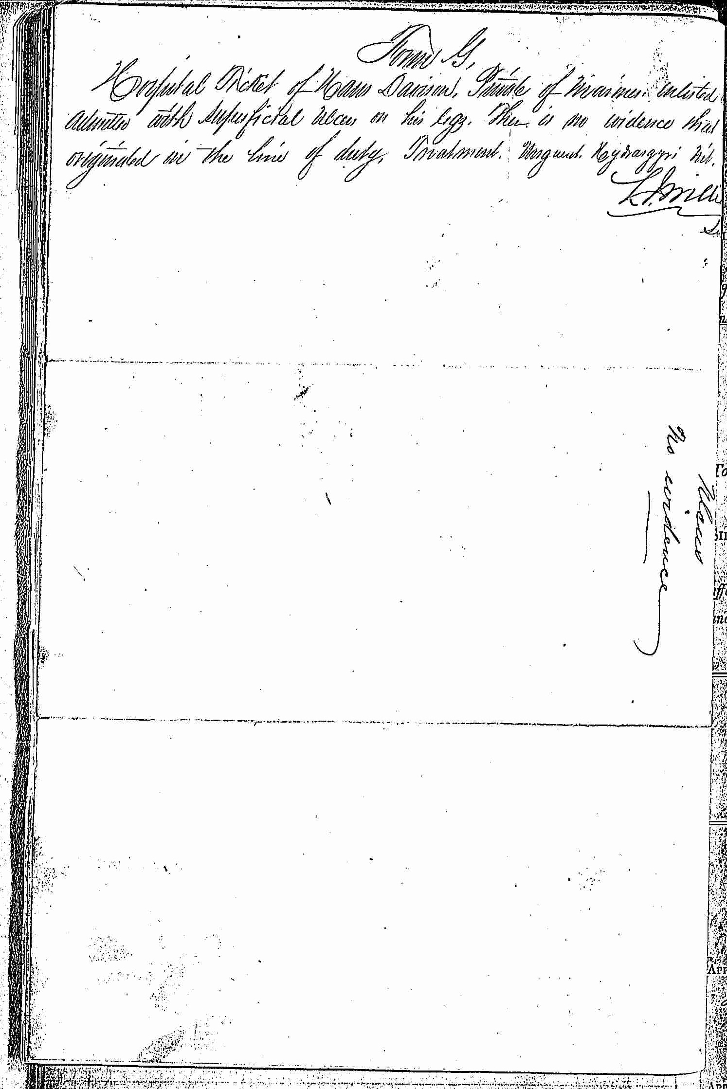 Entry for Haus Davison (page 2 of 2) in the log Hospital Tickets and Case Papers - Naval Hospital - Washington, D.C. - 1865-68