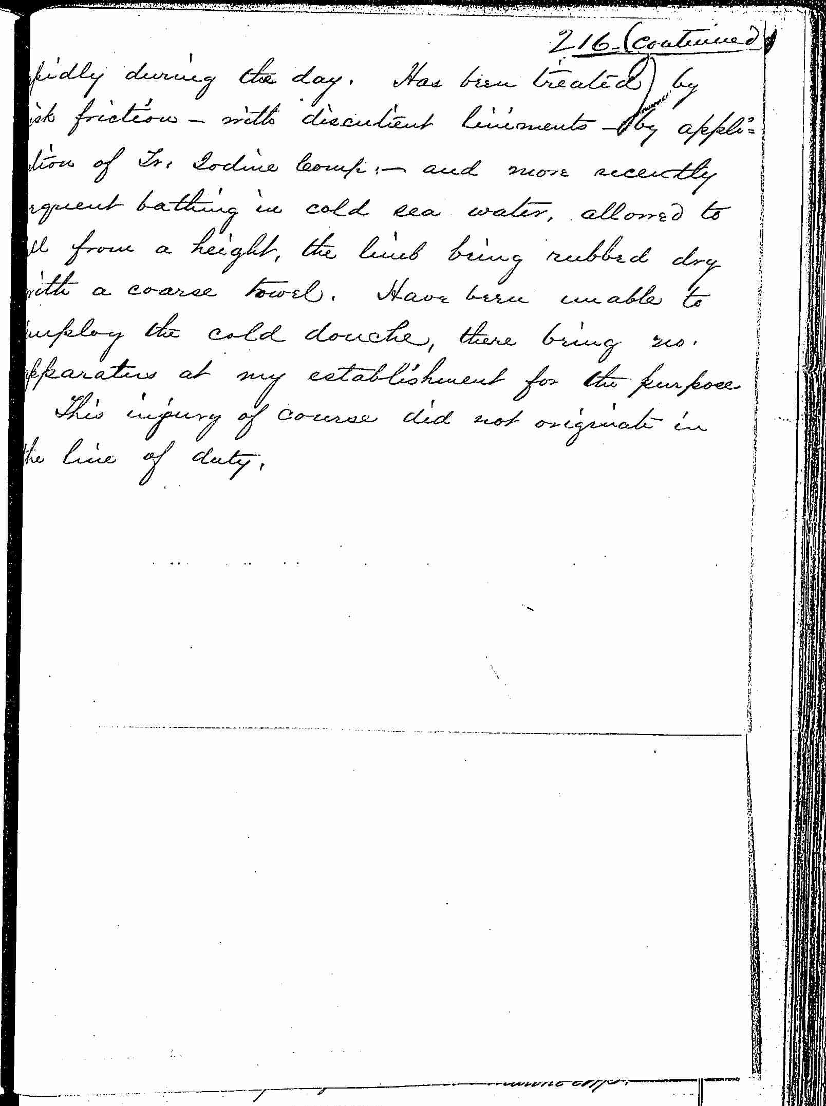 Entry for James Doddrell (first admission page 2 of 2) in the log Hospital Tickets and Case Papers - Naval Hospital - Washington, D.C. - 1866-68