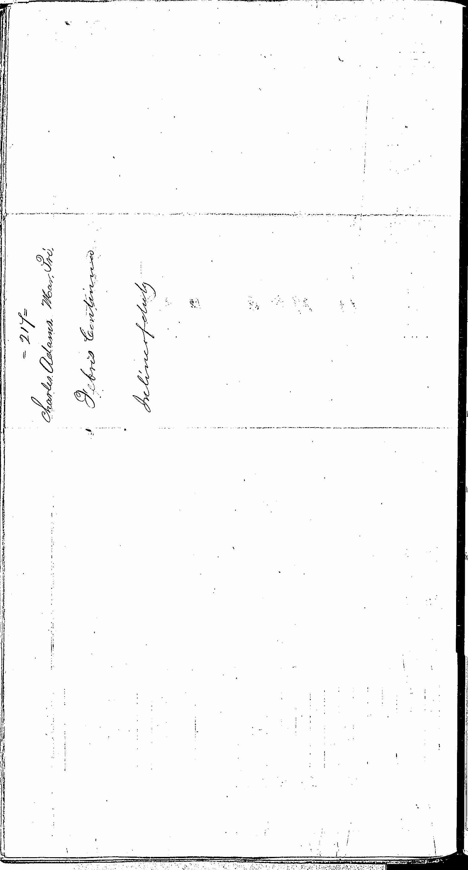 Entry for Charles Adams (page 2 of 2) in the log Hospital Tickets and Case Papers - Naval Hospital - Washington, D.C. - 1866-68