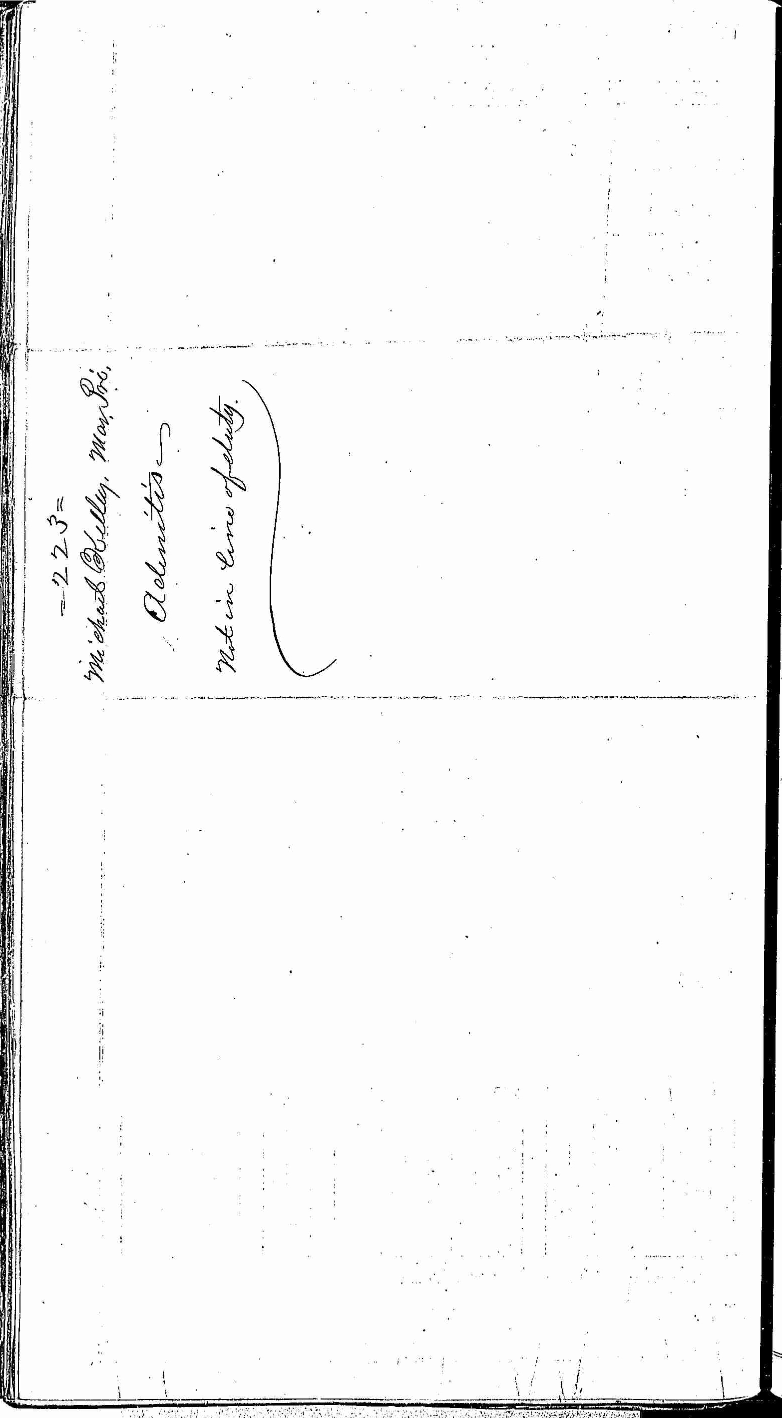 Entry for Michael Kelly (page 2 of 2) in the log Hospital Tickets and Case Papers - Naval Hospital - Washington, D.C. - 1866-68