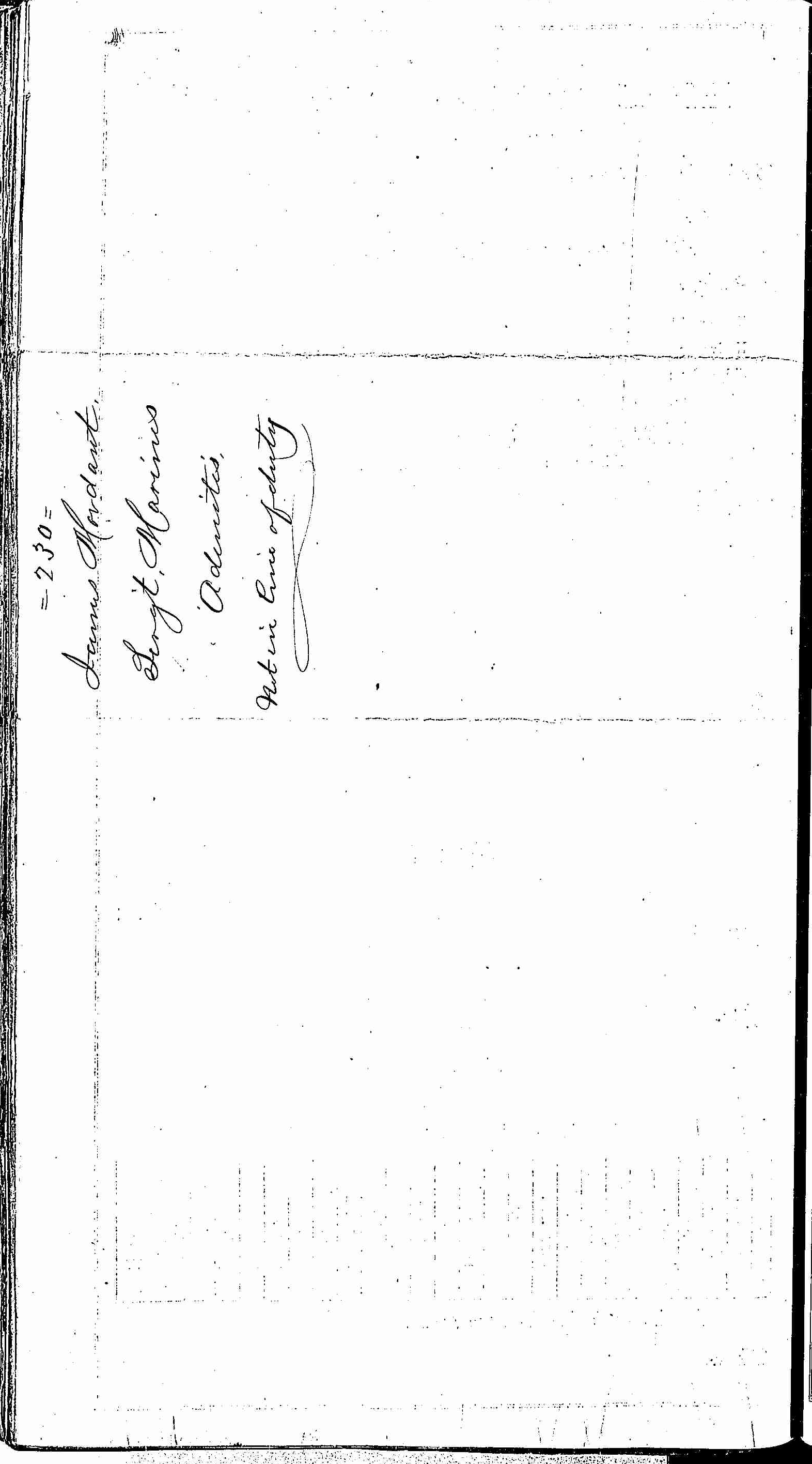 Entry for James Mordaunt (second admission page 2 of 2) in the log Hospital Tickets and Case Papers - Naval Hospital - Washington, D.C. - 1866-68