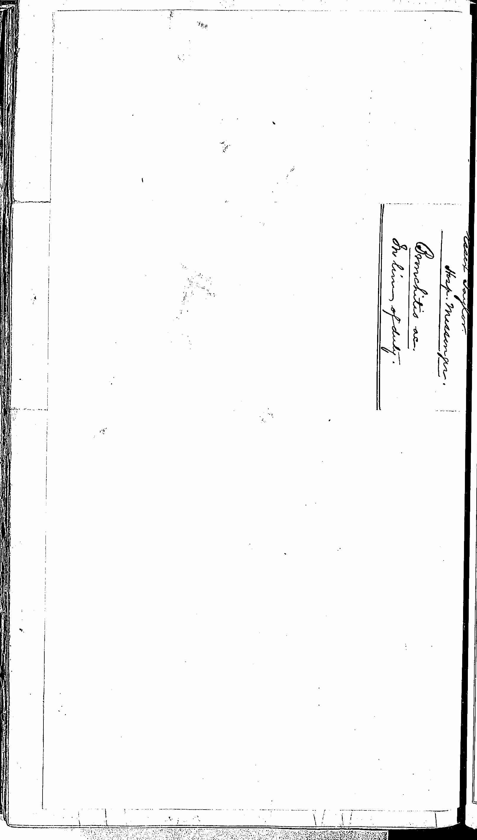 Entry for Essex Taylor (page 2 of 2) in the log Hospital Tickets and Case Papers - Naval Hospital - Washington, D.C. - 1866-68