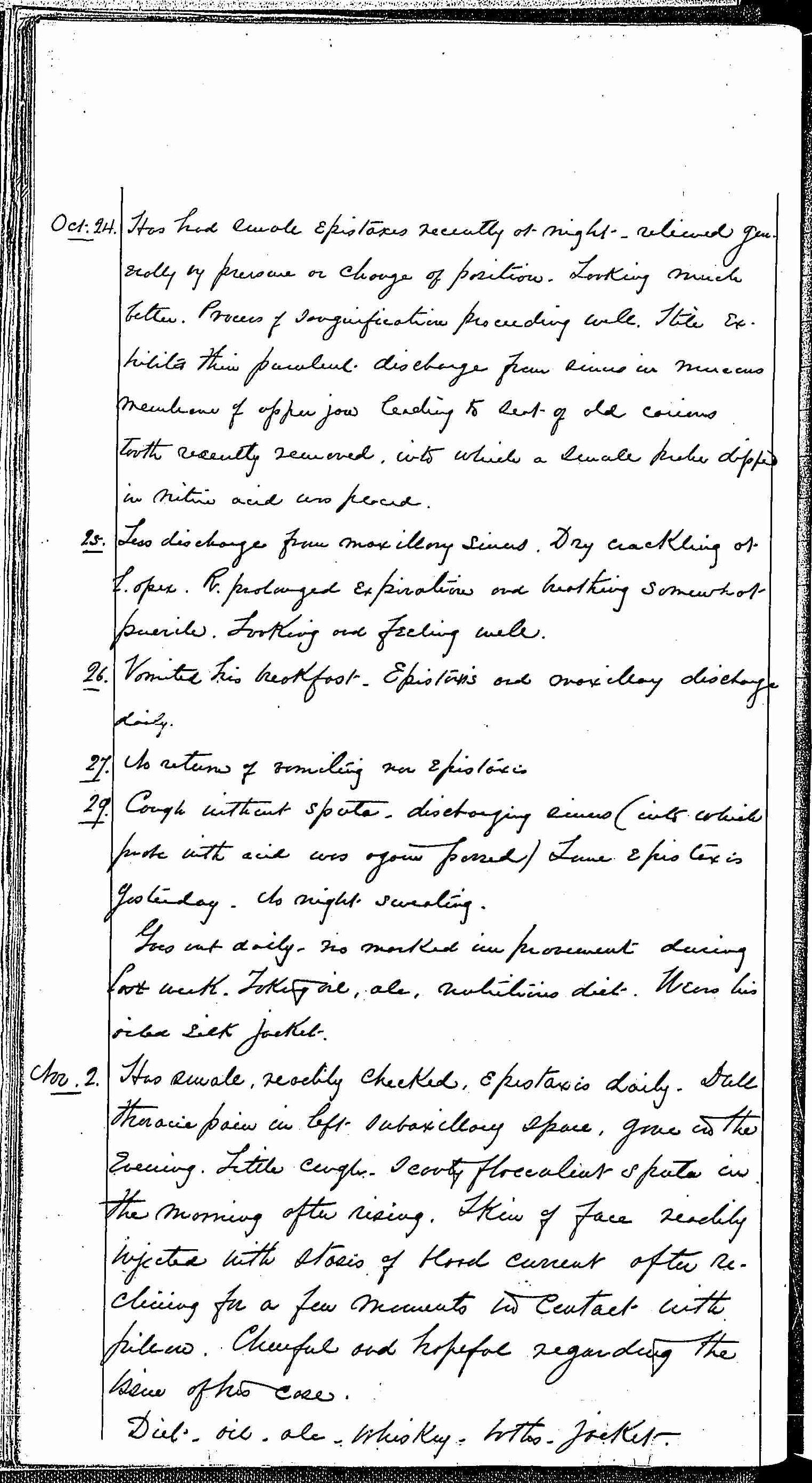 Entry for Bernard Drury (page 16 of 31) in the log Hospital Tickets and Case Papers - Naval Hospital - Washington, D.C. - 1868-69