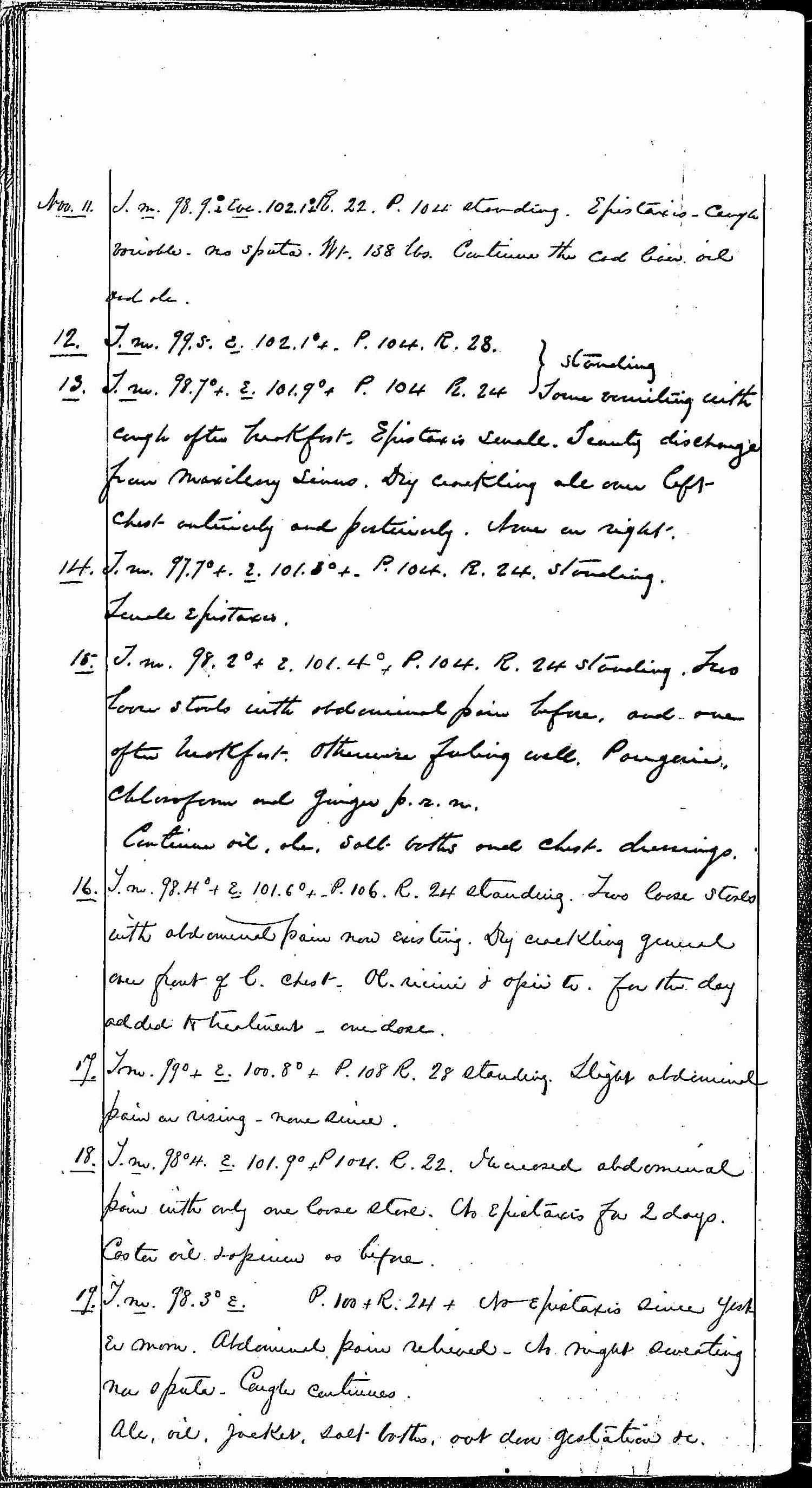 Entry for Bernard Drury (page 18 of 31) in the log Hospital Tickets and Case Papers - Naval Hospital - Washington, D.C. - 1868-69