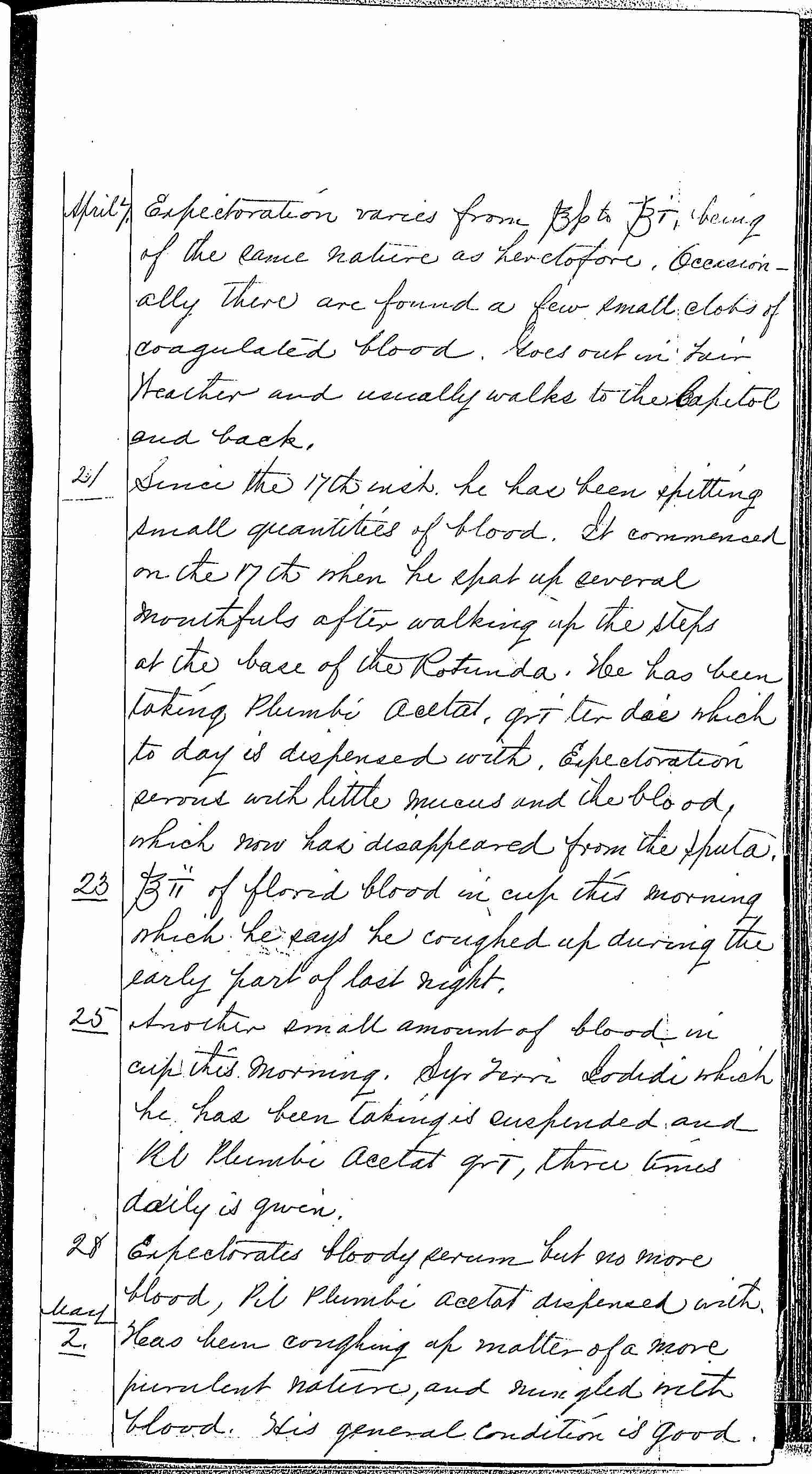 Entry for Bernard Drury (page 27 of 31) in the log Hospital Tickets and Case Papers - Naval Hospital - Washington, D.C. - 1868-69