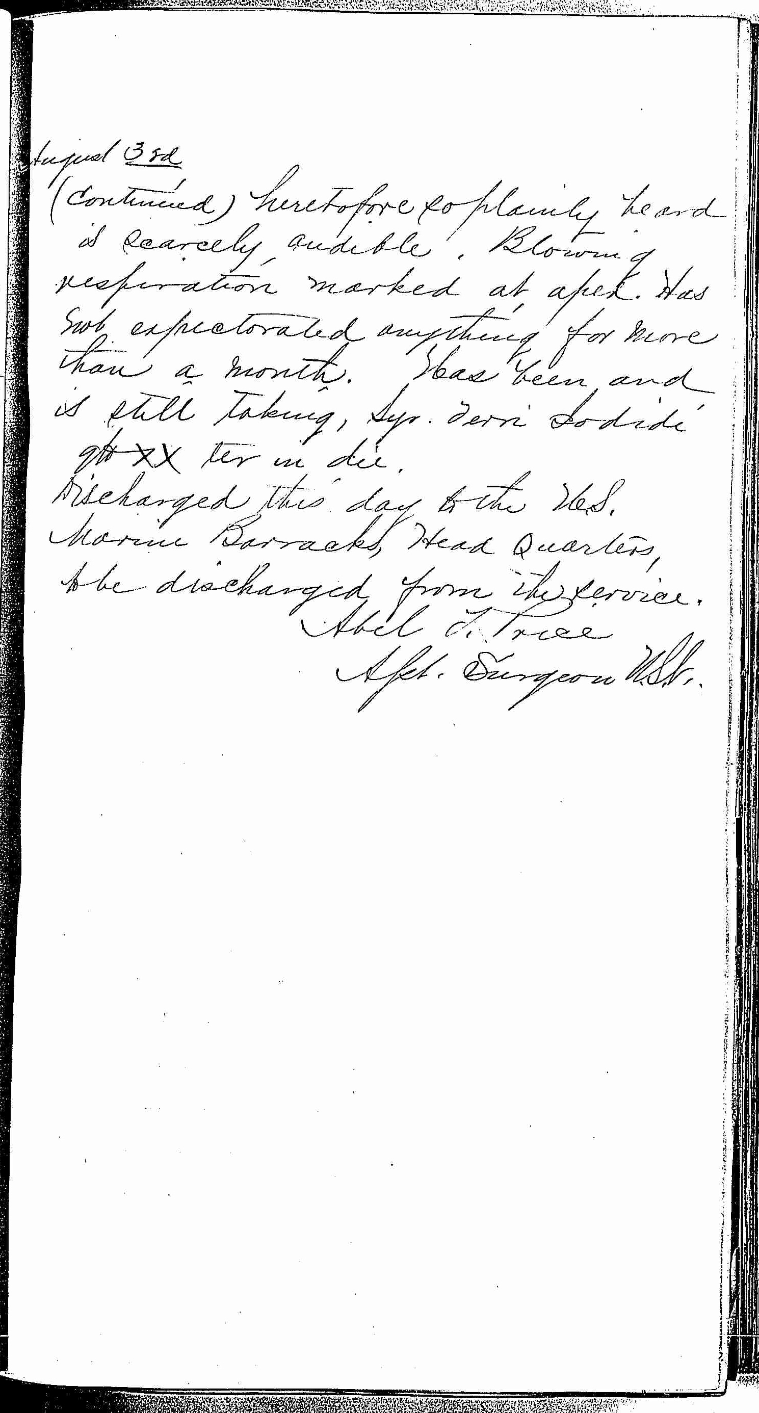 Entry for Bernard Drury (page 31 of 31) in the log Hospital Tickets and Case Papers - Naval Hospital - Washington, D.C. - 1868-69