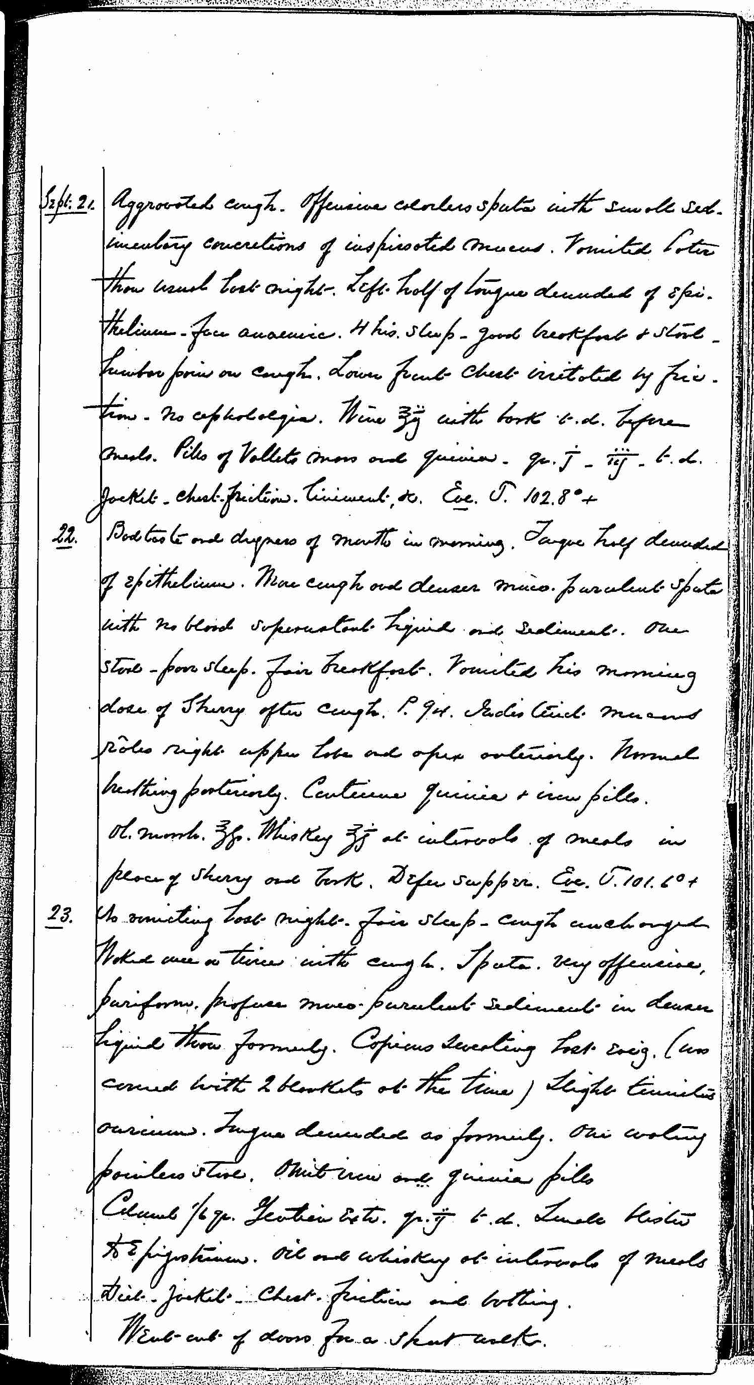 Entry for Hugh Riley (page 3 of 31) in the log Hospital Tickets and Case Papers - Naval Hospital - Washington, D.C. - 1868-69