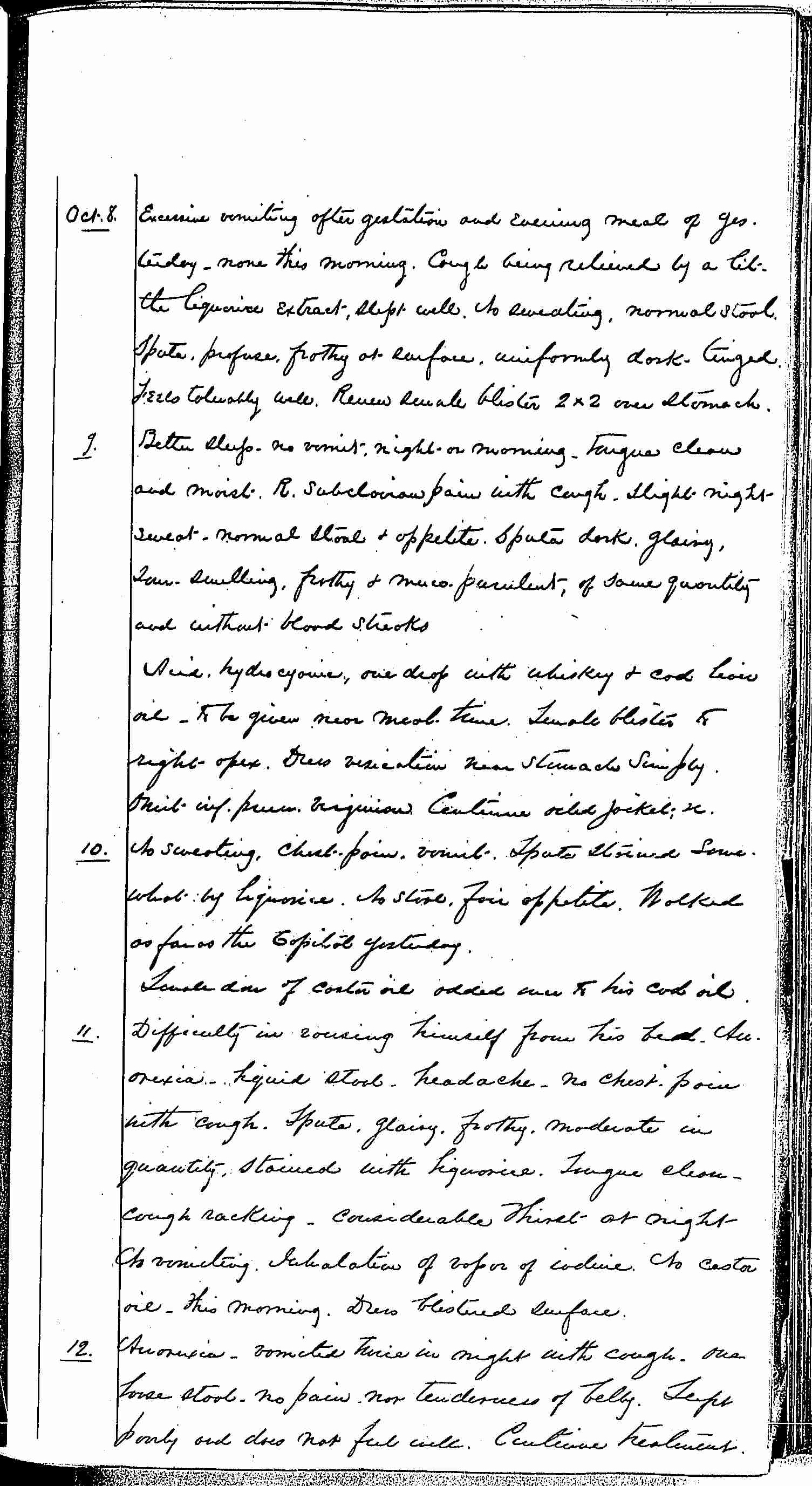 Entry for Hugh Riley (page 9 of 31) in the log Hospital Tickets and Case Papers - Naval Hospital - Washington, D.C. - 1868-69