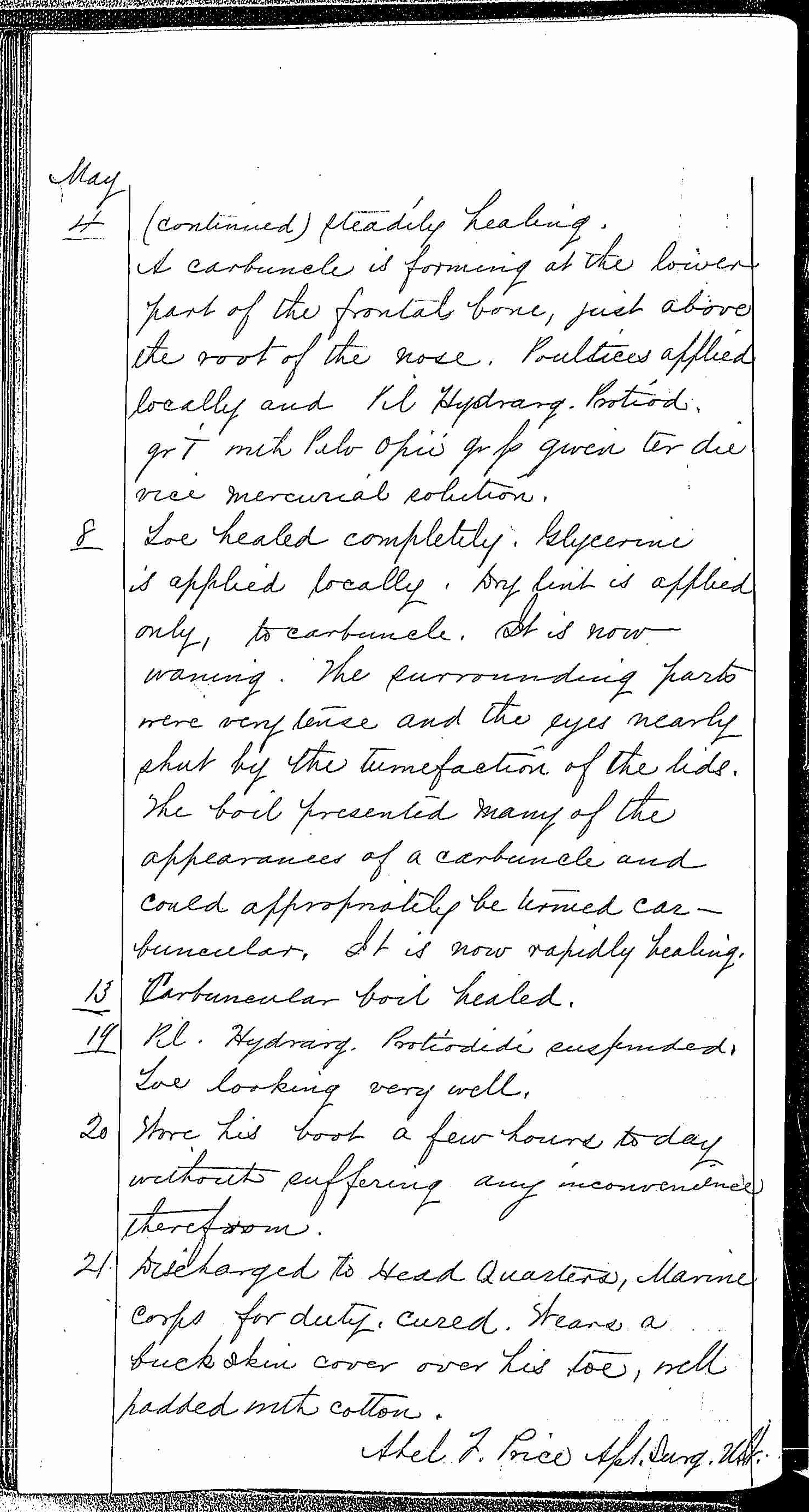 Entry for Robert S. Anderson (page 14 of 15) in the log Hospital Tickets and Case Papers - Naval Hospital - Washington, D.C. - 1868-69