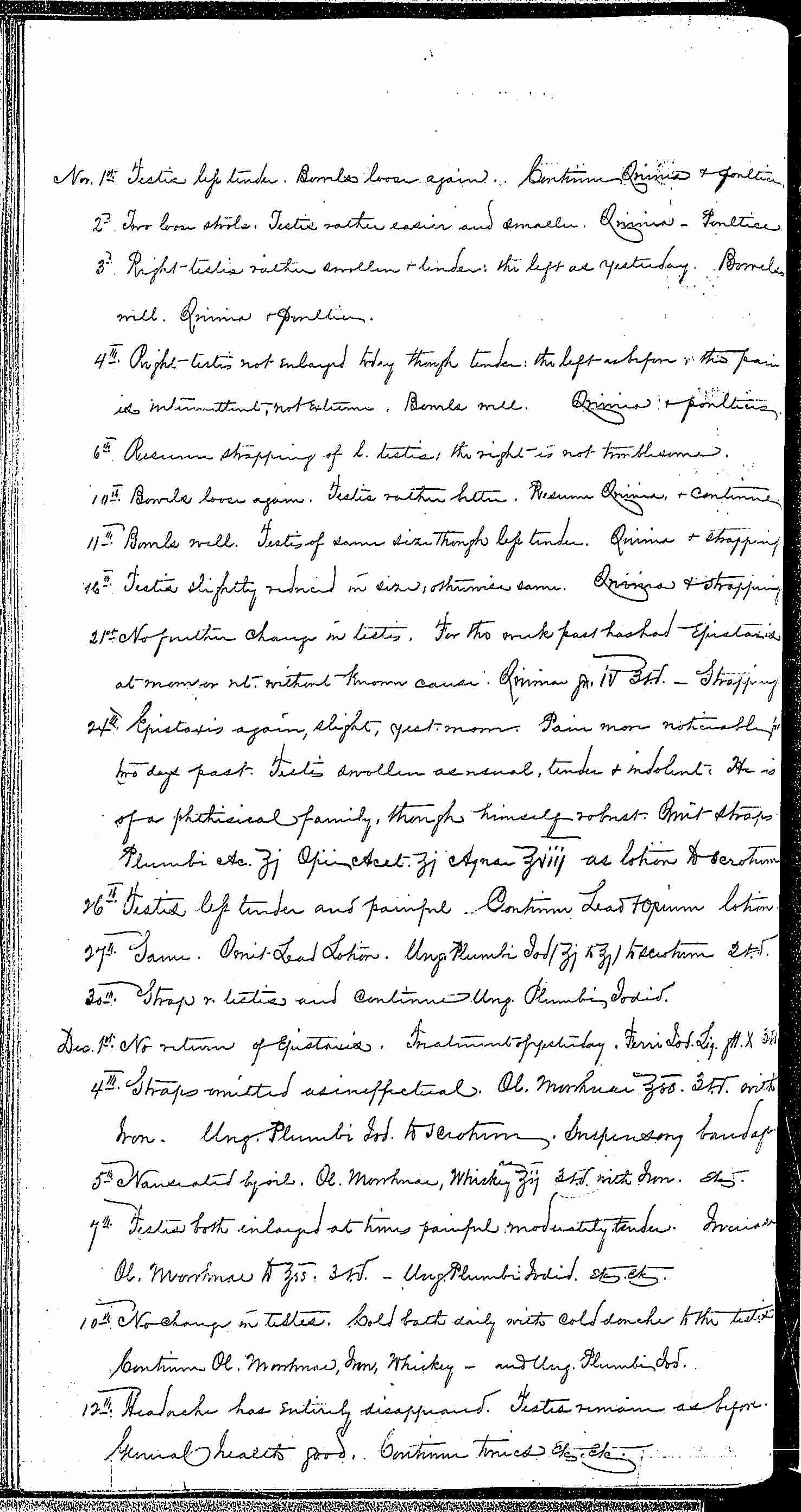 Entry for John C. Hutchinson (page 2 of 4) in the log Hospital Tickets and Case Papers - Naval Hospital - Washington, D.C. - 1868-69