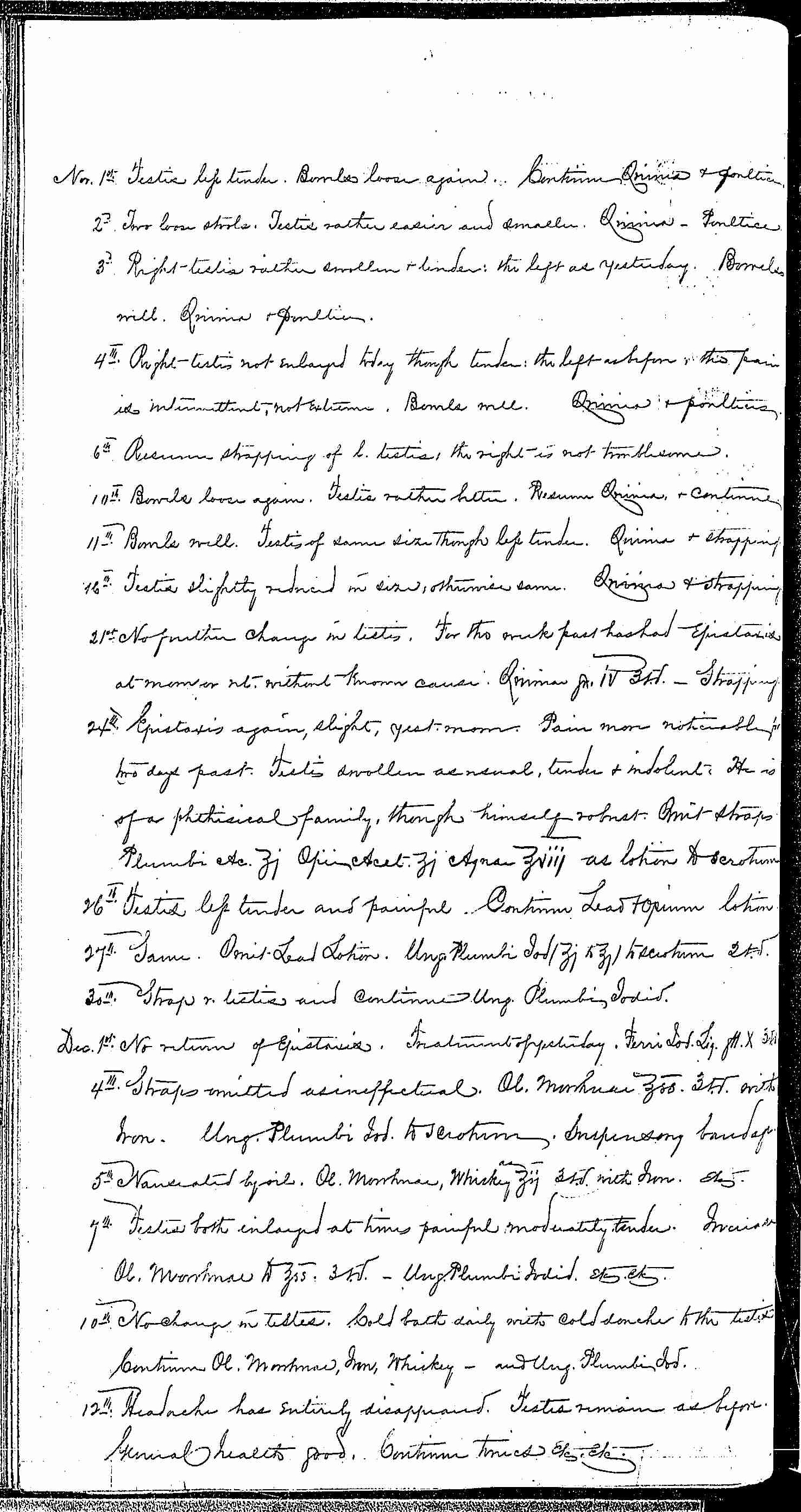 Entry for John C. Hutchinson (page 2 of 4) in the log Hospital Tickets and Case Papers - Naval Hospital - Washington, D.C. - 1868-69