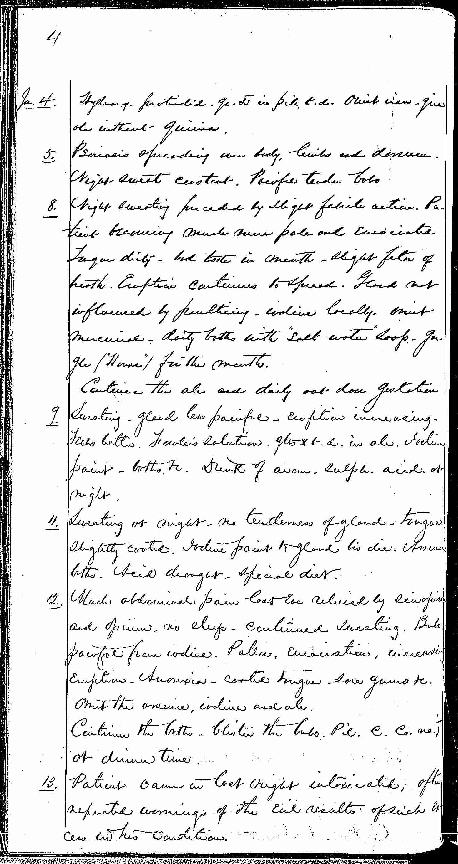 Entry for Eugene Smith (page 4 of 6) in the log Hospital Tickets and Case Papers - Naval Hospital - Washington, D.C. - 1868-69