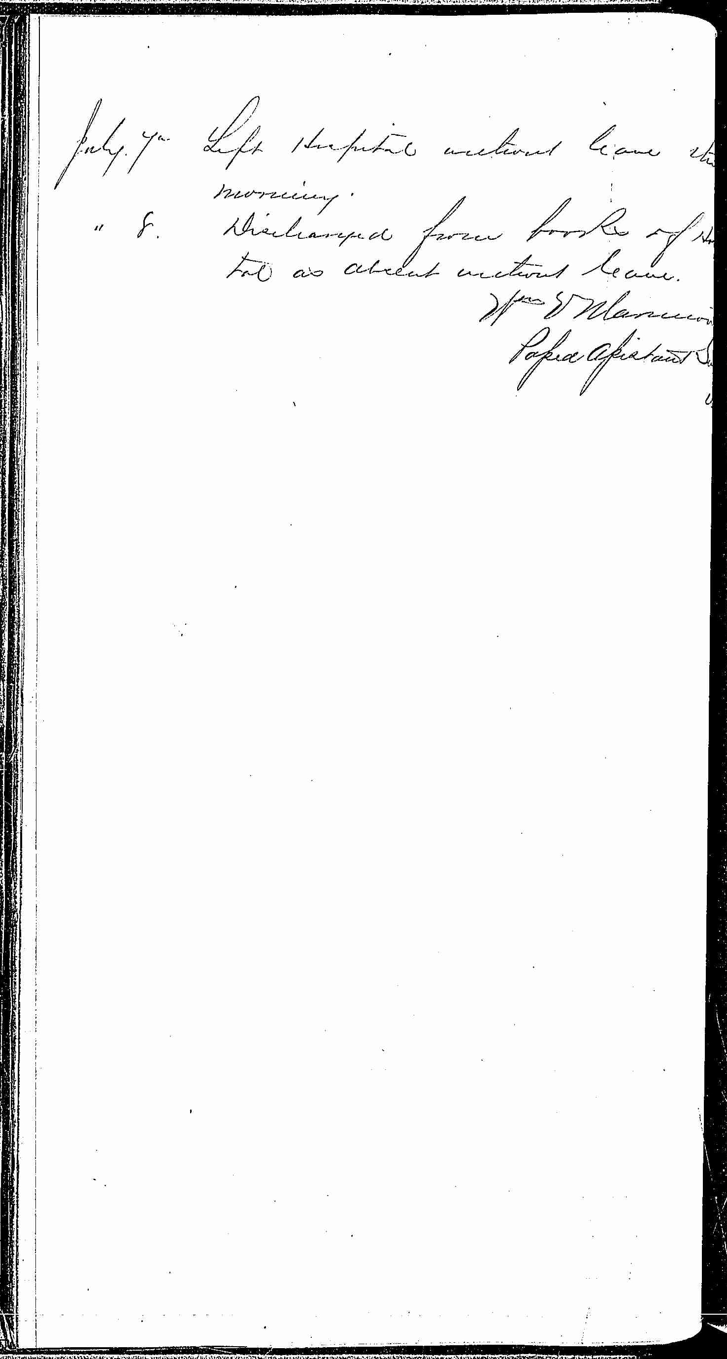 Entry for Edward Davis (page 6 of 6) in the log Hospital Tickets and Case Papers - Naval Hospital - Washington, D.C. - 1868-69