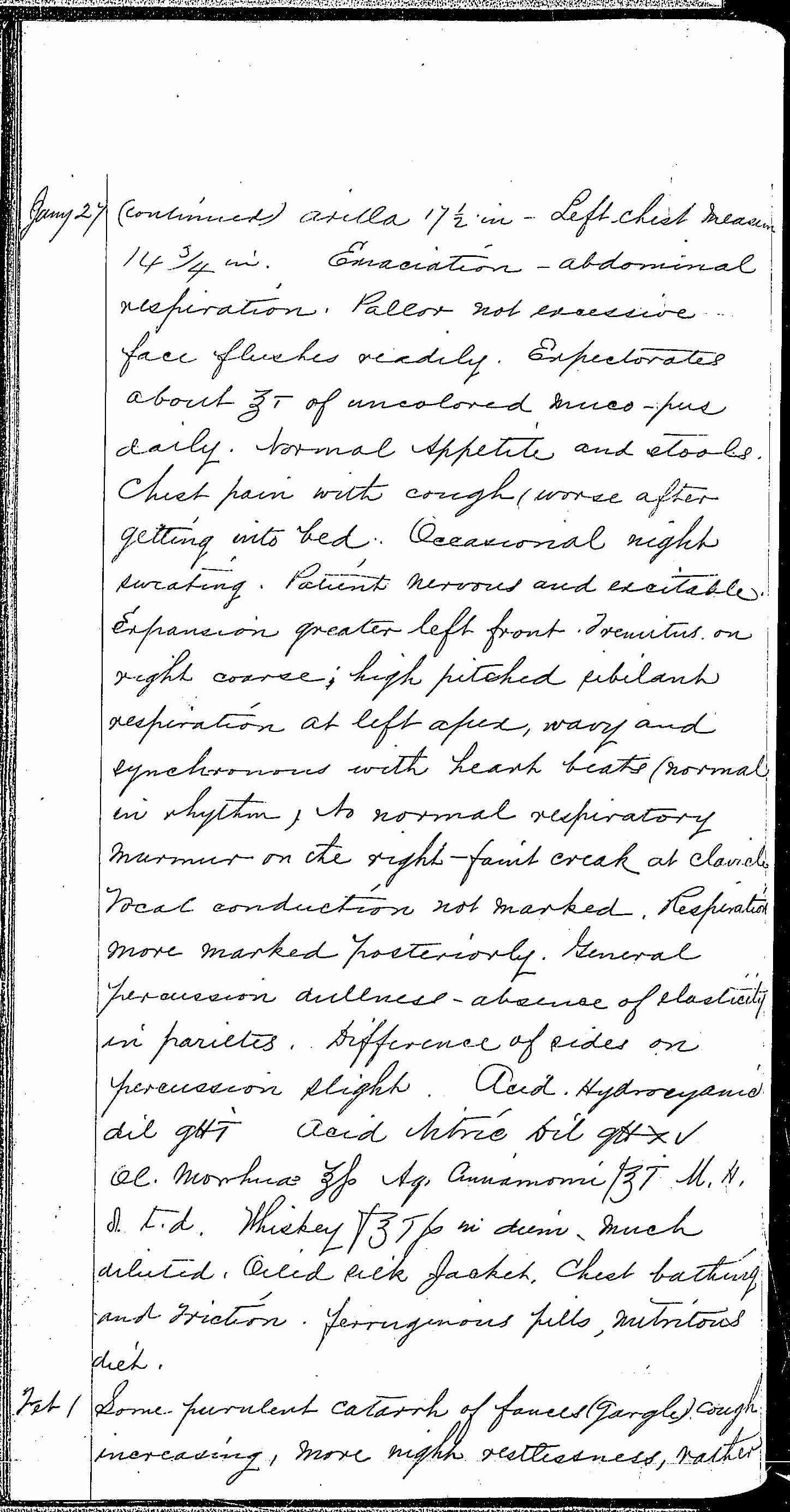 Entry for William Bathwell (page 6 of 13) in the log Hospital Tickets and Case Papers - Naval Hospital - Washington, D.C. - 1868-69