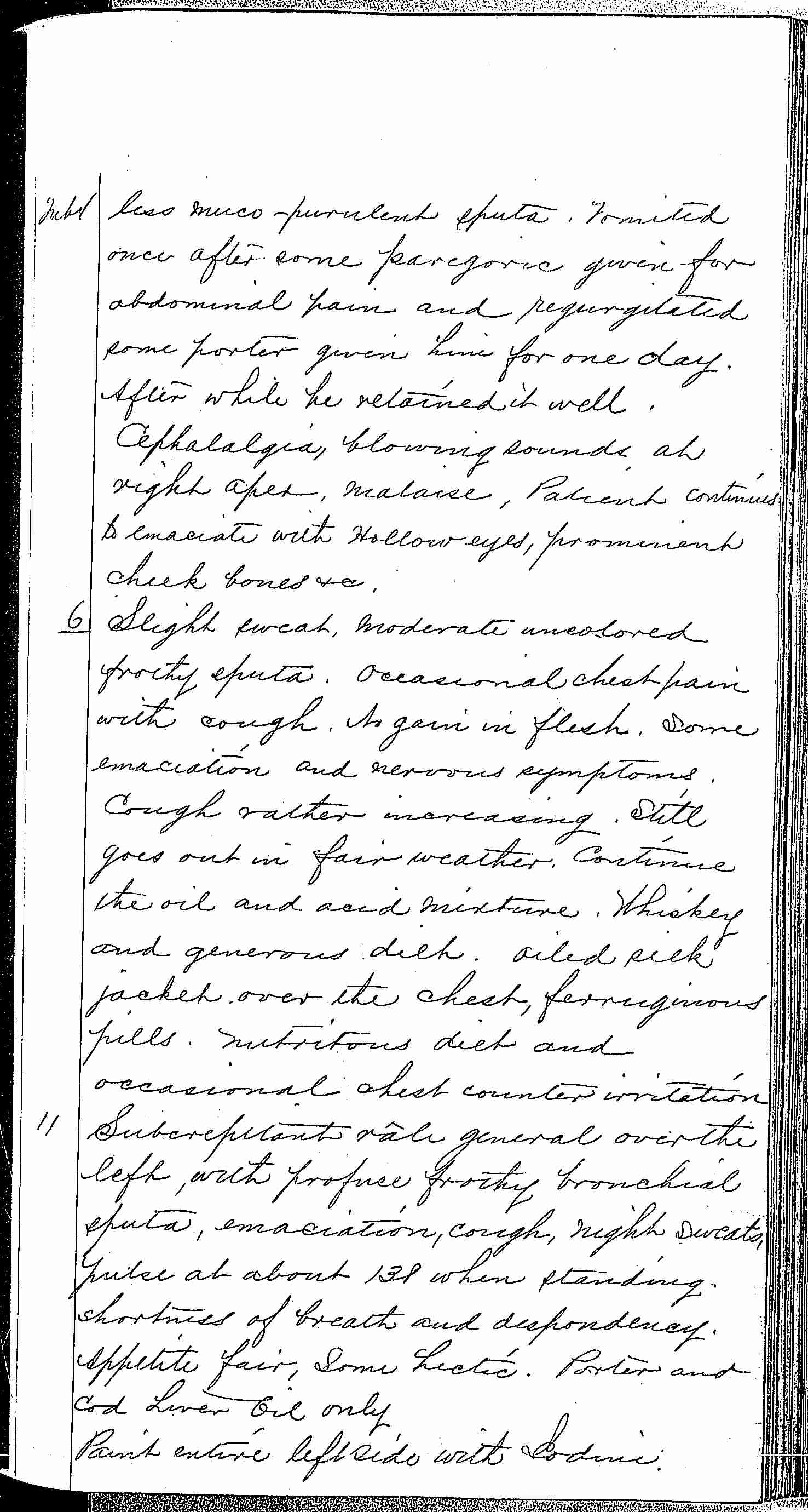 Entry for William Bathwell (page 7 of 13) in the log Hospital Tickets and Case Papers - Naval Hospital - Washington, D.C. - 1868-69