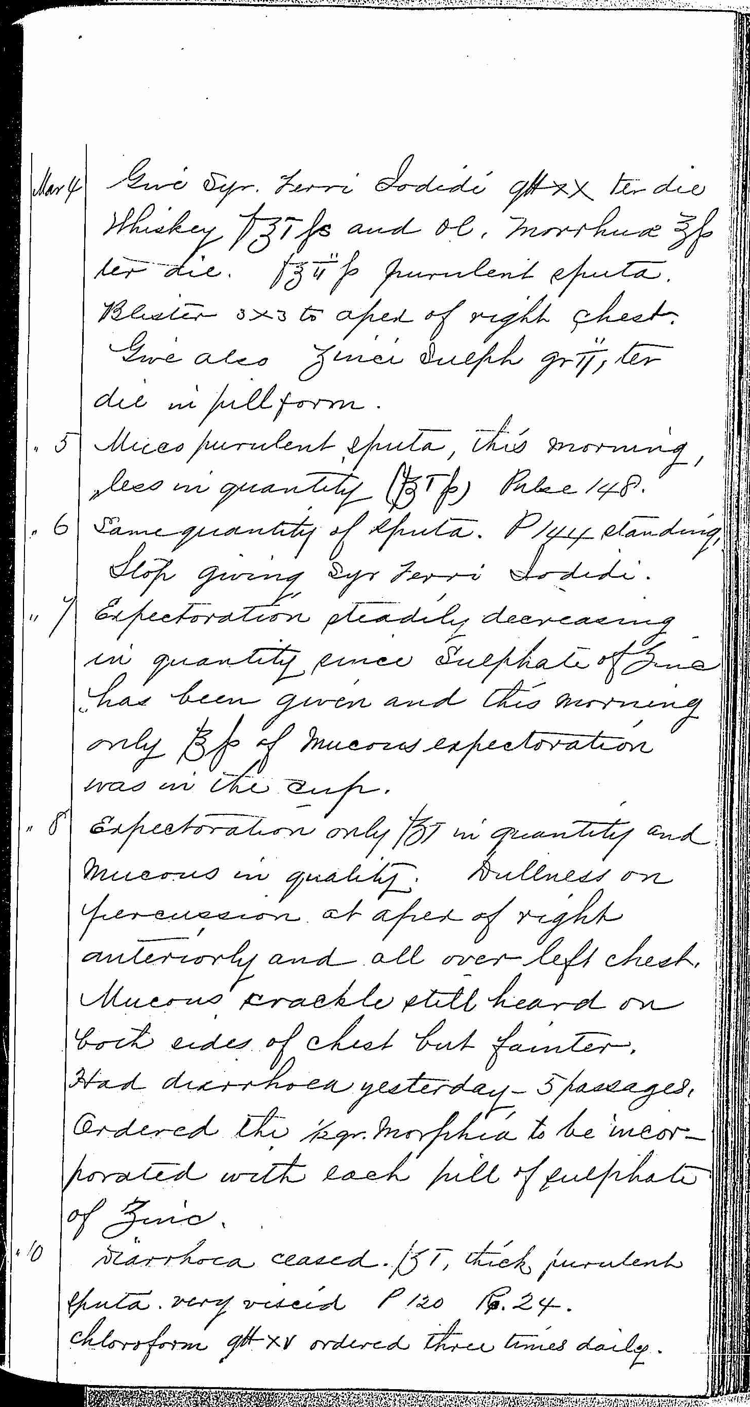 Entry for William Bathwell (page 9 of 13) in the log Hospital Tickets and Case Papers - Naval Hospital - Washington, D.C. - 1868-69