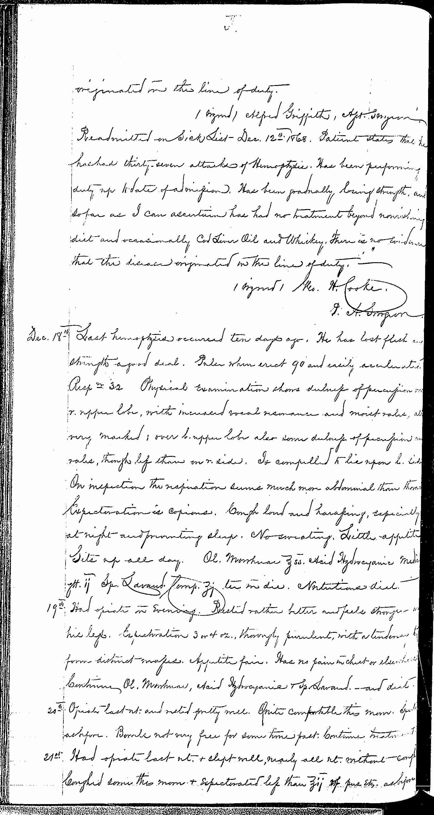 Entry for William Jackson (page 2 of 7) in the log Hospital Tickets and Case Papers - Naval Hospital - Washington, D.C. - 1868-69