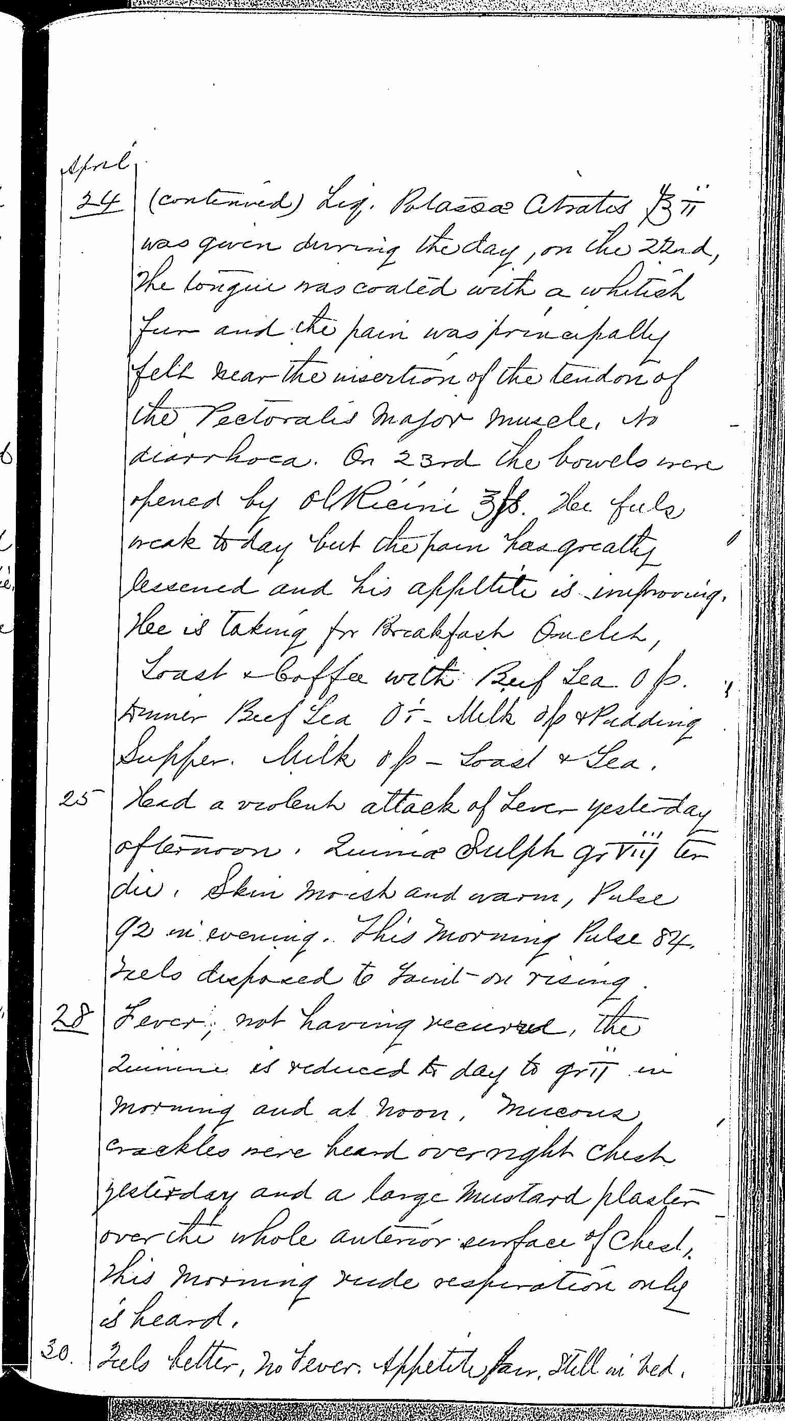 Entry for Peter C. Cheeks (page 13 of 16) in the log Hospital Tickets and Case Papers - Naval Hospital - Washington, D.C. - 1868-69