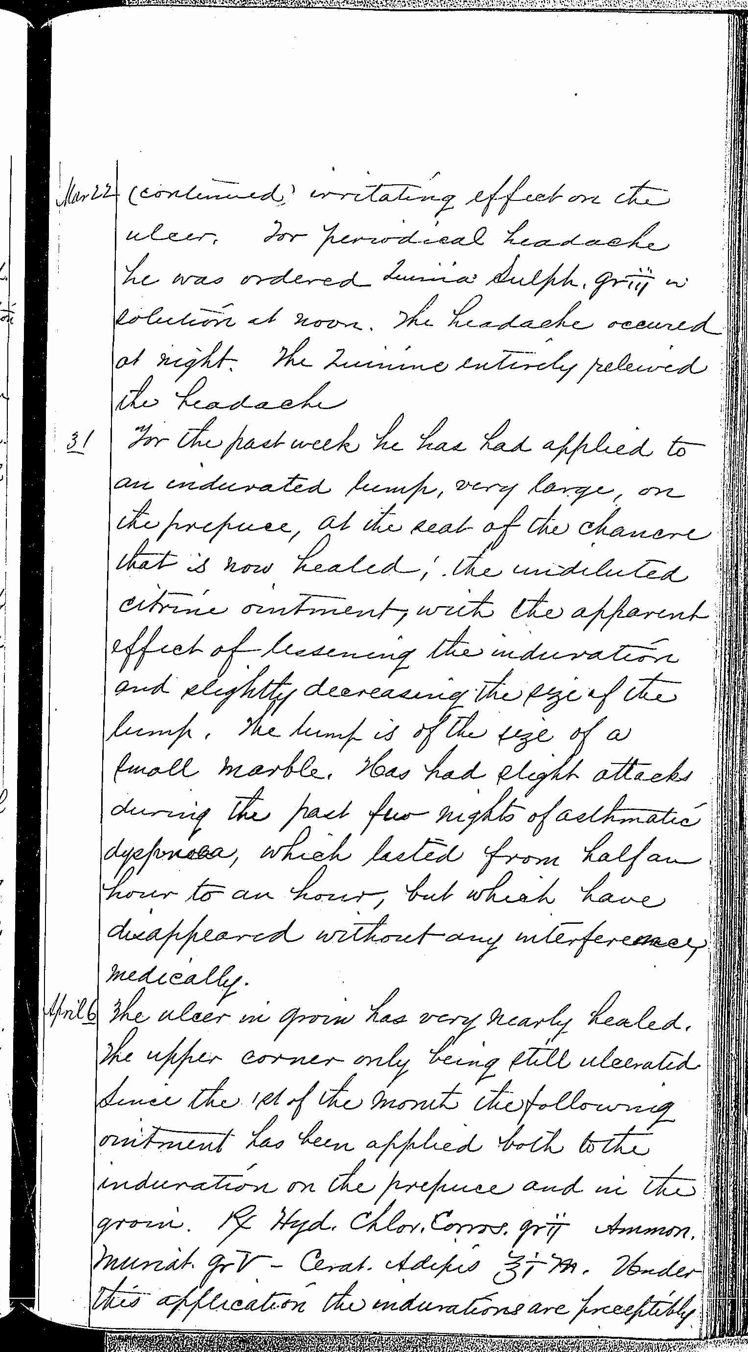 Entry for John H. Denning (first admission page 5 of 9) in the log Hospital Tickets and Case Papers - Naval Hospital - Washington, D.C. - 1868-69