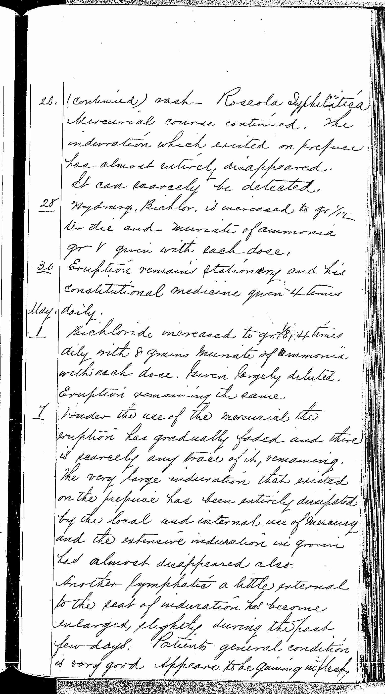 Entry for John H. Denning (first admission page 7 of 9) in the log Hospital Tickets and Case Papers - Naval Hospital - Washington, D.C. - 1868-69