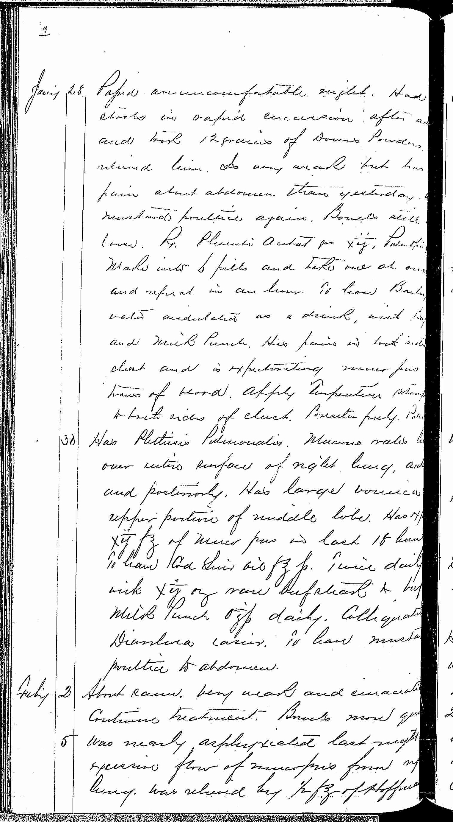 Entry for William Robertson (page 2 of 5) in the log Hospital Tickets and Case Papers - Naval Hospital - Washington, D.C. - 1868-69