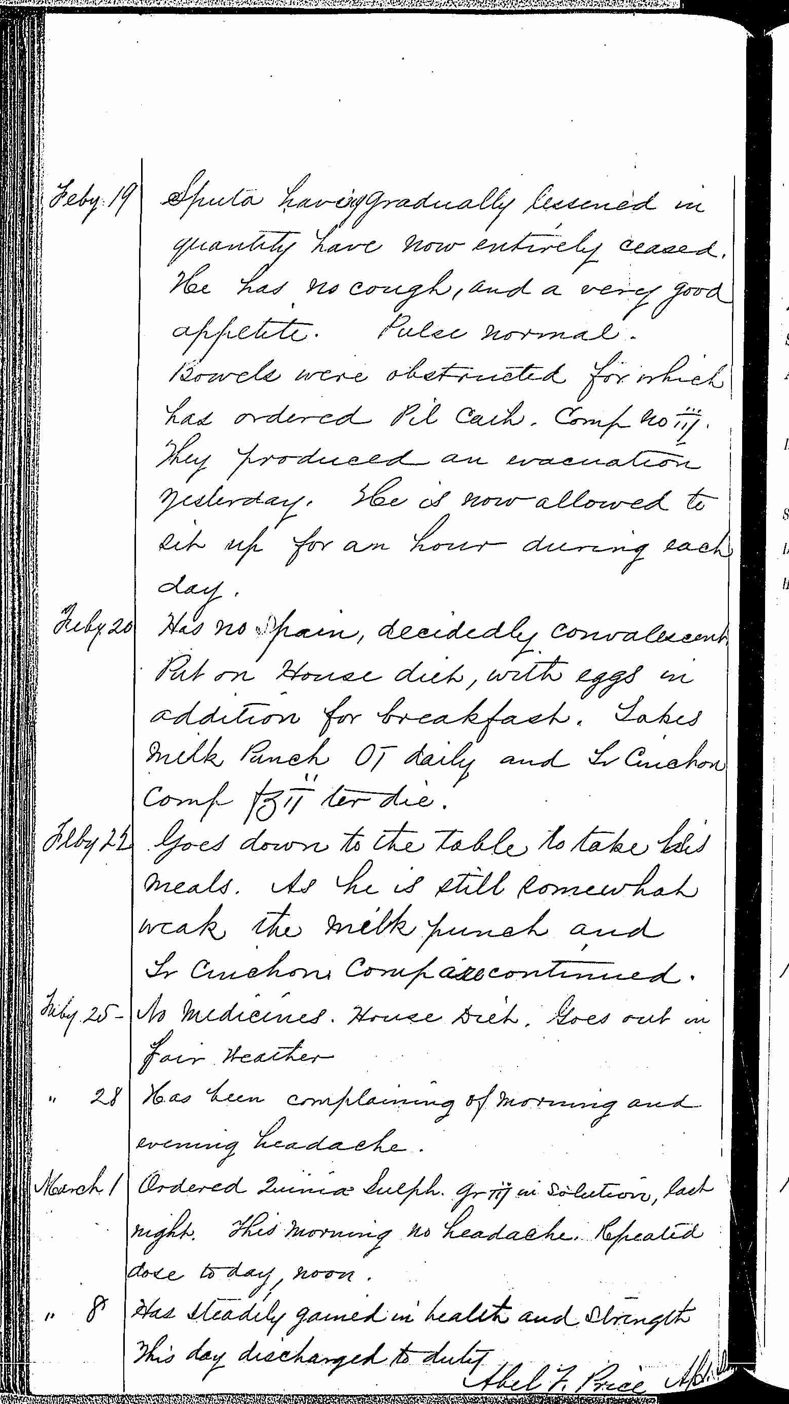 Entry for Theodore C. Waltenberg (page 4 of 4) in the log Hospital Tickets and Case Papers - Naval Hospital - Washington, D.C. - 1868-69