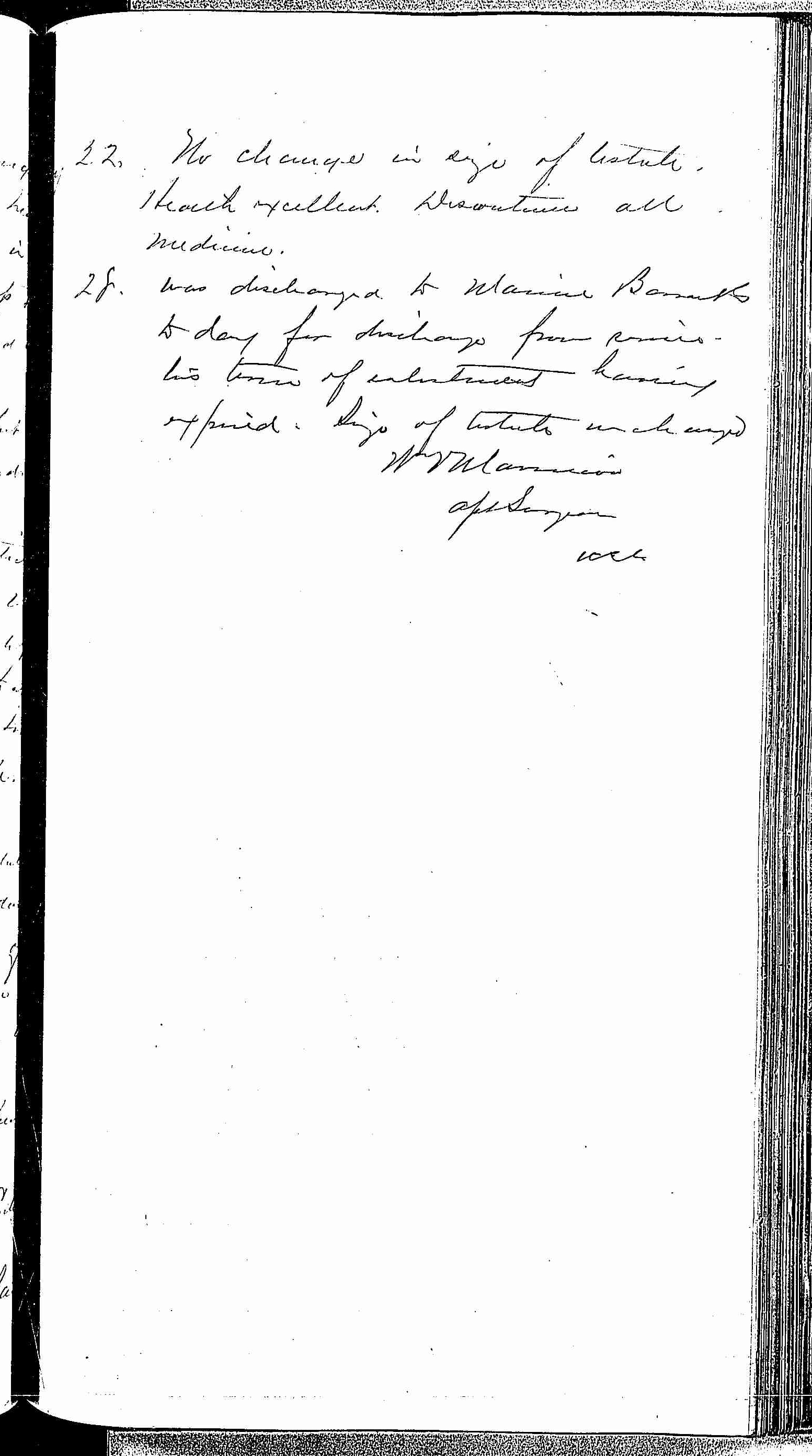 Entry for William Smith (page 3 of 3) in the log Hospital Tickets and Case Papers - Naval Hospital - Washington, D.C. - 1868-69