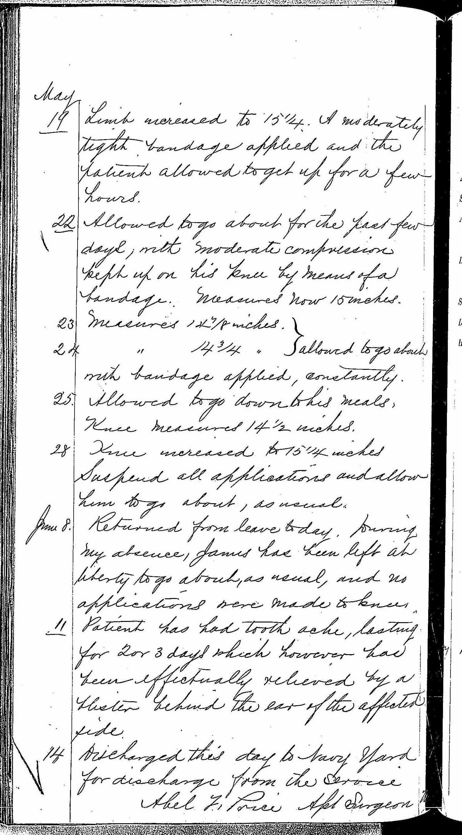 Entry for Henry James (page 8 of 8) in the log Hospital Tickets and Case Papers - Naval Hospital - Washington, D.C. - 1868-69