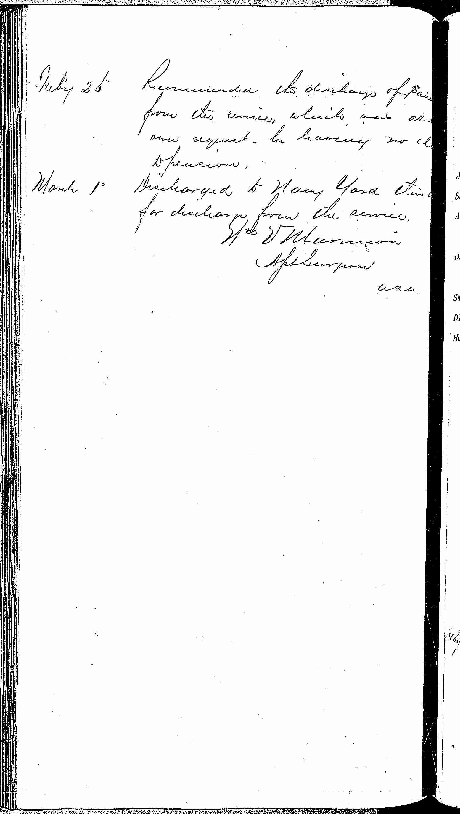 Entry for William Naylor (page 2 of 2) in the log Hospital Tickets and Case Papers - Naval Hospital - Washington, D.C. - 1868-69