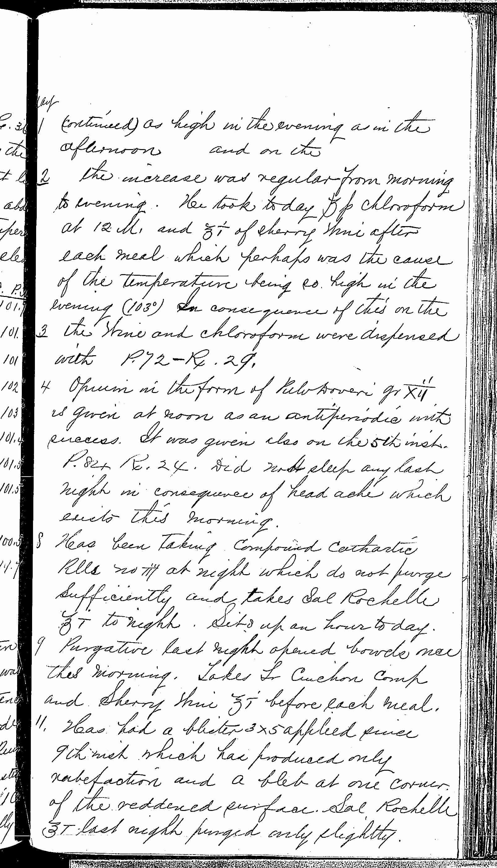 Entry for James W. Quinn (page 3 of 7) in the log Hospital Tickets and Case Papers - Naval Hospital - Washington, D.C. - 1868-69