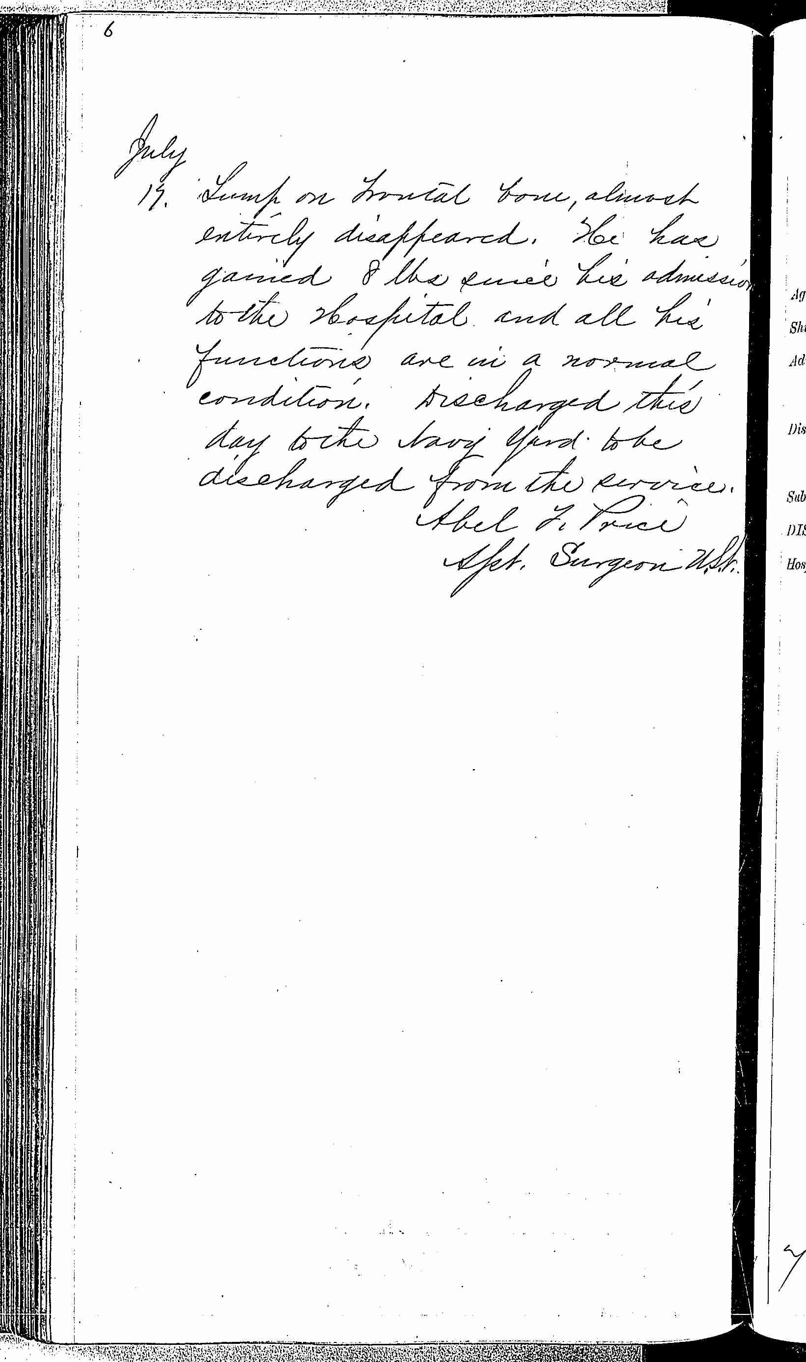 Entry for Edward Williams (page 6 of 6) in the log Hospital Tickets and Case Papers - Naval Hospital - Washington, D.C. - 1868-69