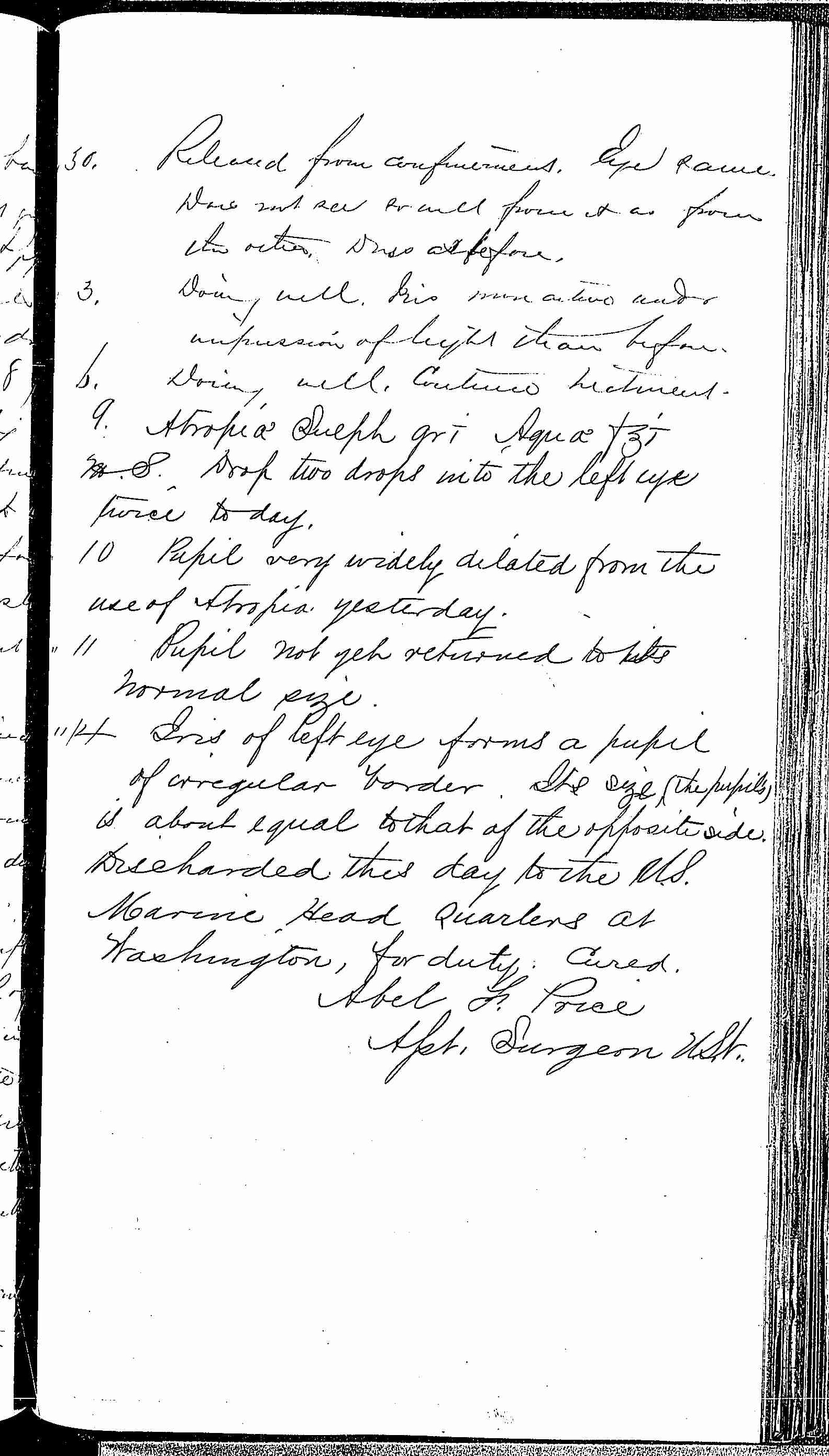 Entry for Charles H. Oates (page 2 of 3) in the log Hospital Tickets and Case Papers - Naval Hospital - Washington, D.C. - 1868-69