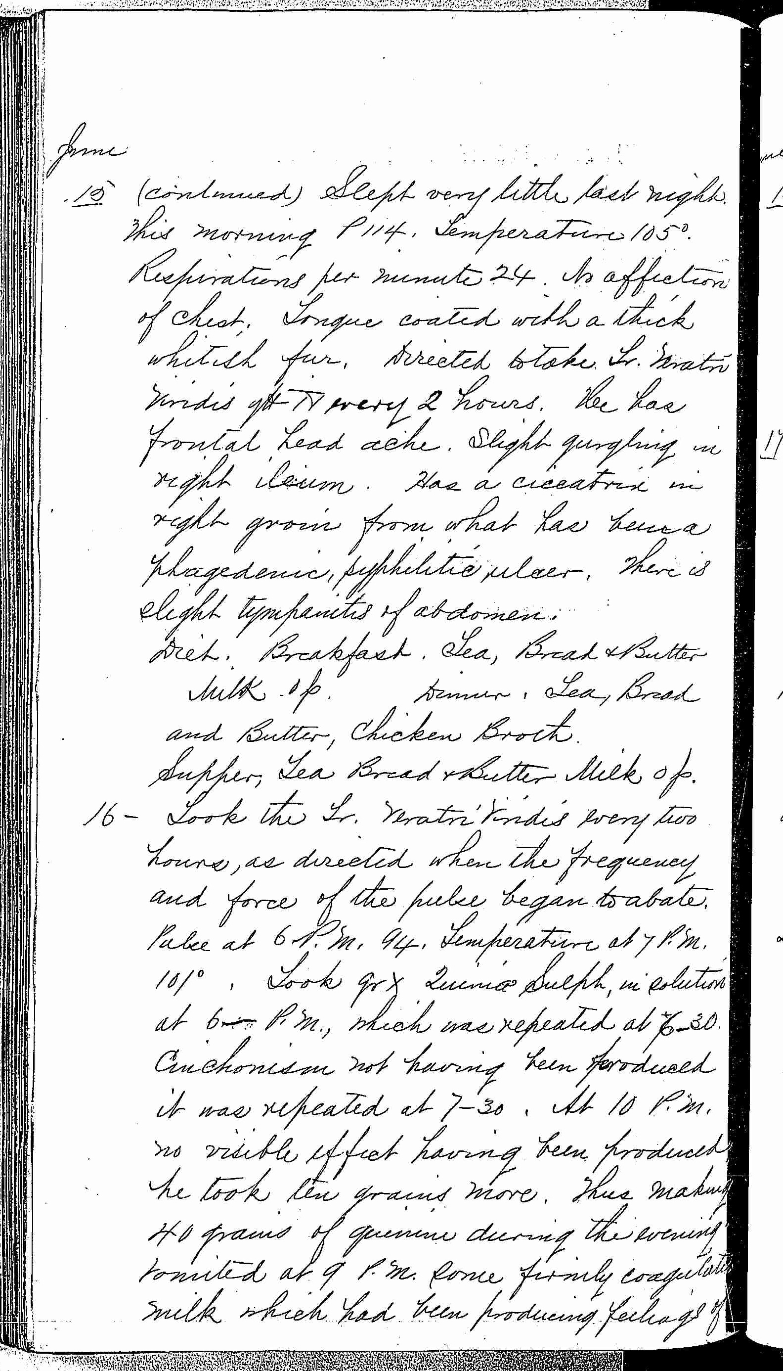 Entry for James Lachall (page 3 of 5) in the log Hospital Tickets and Case Papers - Naval Hospital - Washington, D.C. - 1868-69