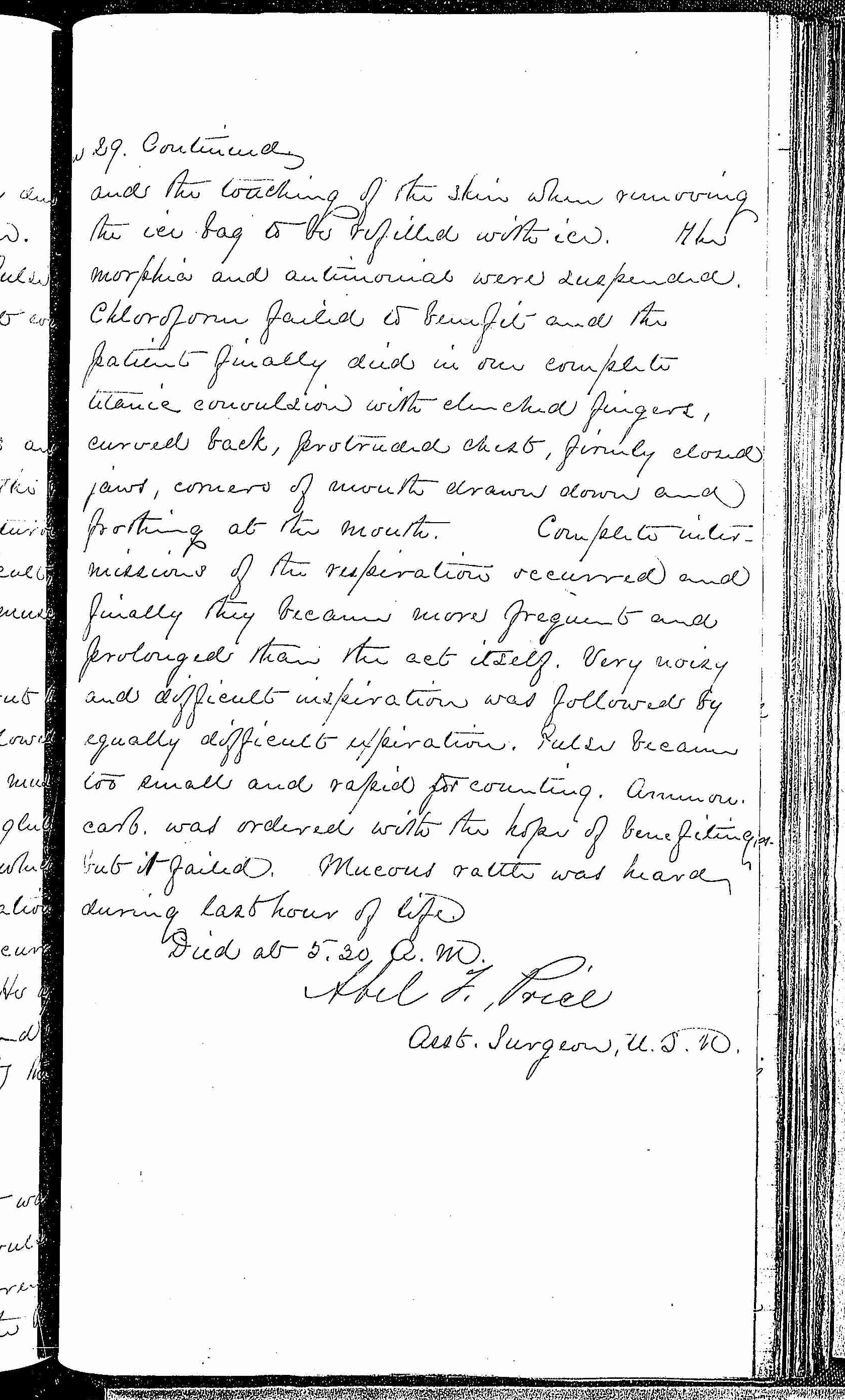 Entry for William H. Brown (page 9 of 9) in the log Hospital Tickets and Case Papers - Naval Hospital - Washington, D.C. - 1868-69