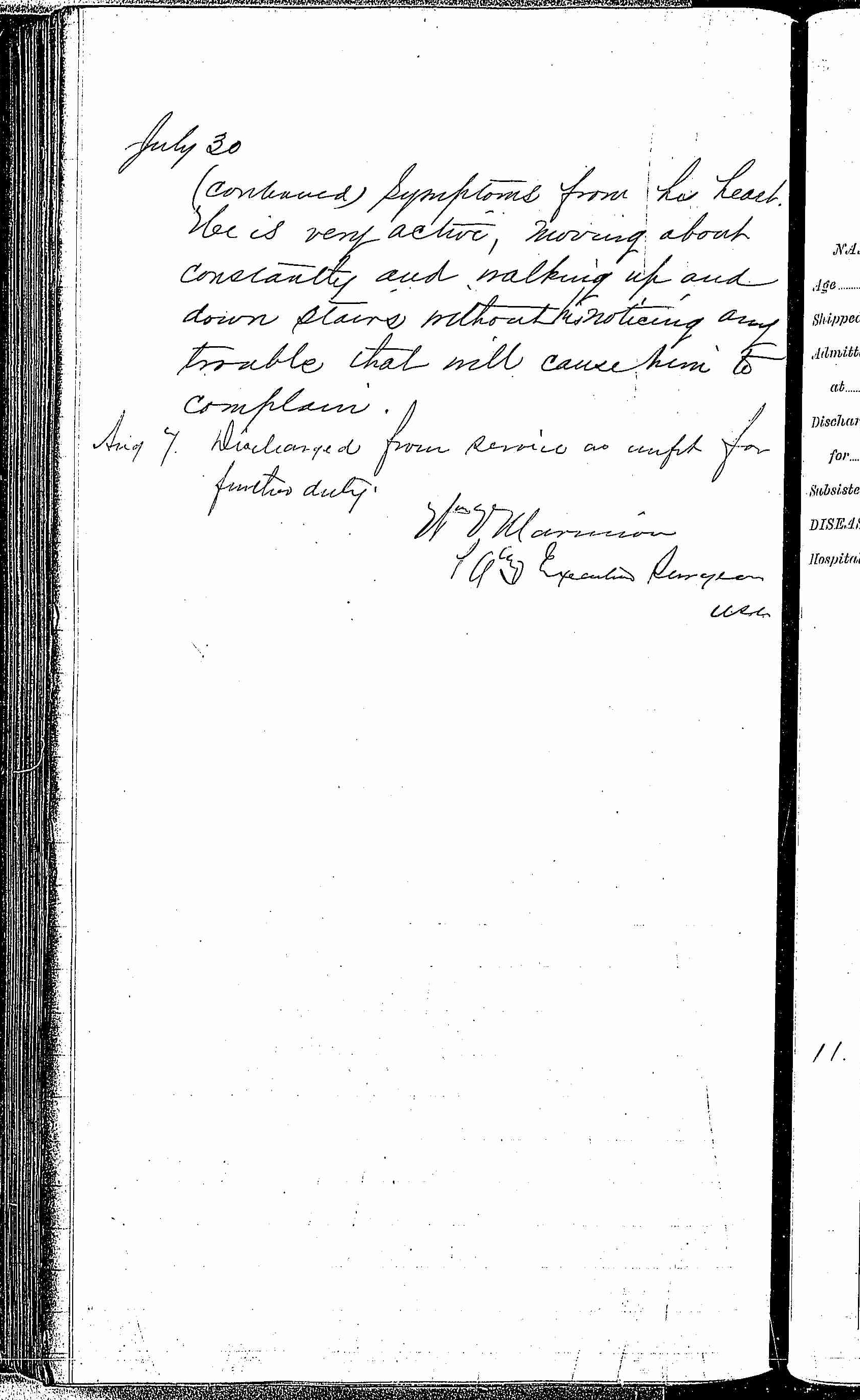 Entry for Peter W. Hayes (page 4 of 4) in the log Hospital Tickets and Case Papers - Naval Hospital - Washington, D.C. - 1868-69