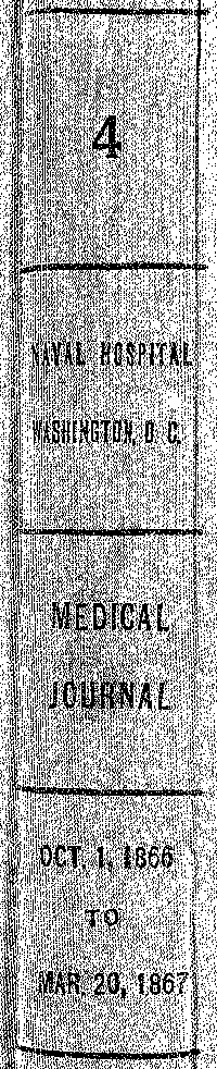 Cover of - 4 - Naval Hospital Washington, D.C. - Medical Journal - OCT. 1, 1866 to MAR. 20, 1867