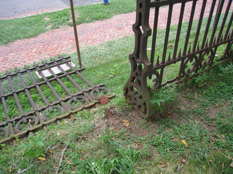 Fence Partially  Dismantled - Southwest Corner August 3, 2010