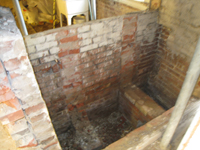  - Ground Floor (Basement) - Underpinnings Directly South of East Door - August 3, 2010