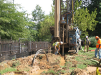 Geothermal drilling for HVAC systems on northwest corner,  Wells to go down about 350 feet - August 26, 2010 - August 26, 2010