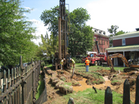 Geothermal drilling for HVAC systems on northwest corner,  Wells to go down about 350 feet - August 26, 2010 - August 26, 2010