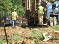 Geothermal drilling for HVAC systems on northwest corner,  Wells to go down about 350 feet - August 26, 2010 - August 26, 2010