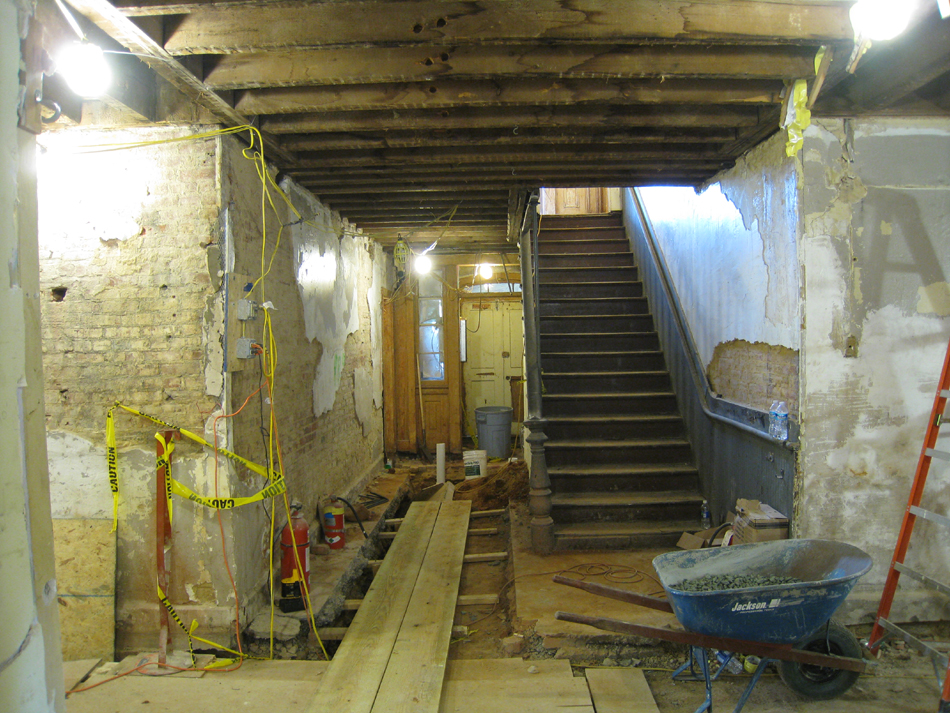 Ground Floor - stair looking to north doorway - September 8, 2010