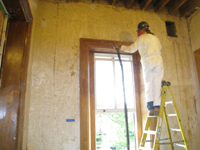 First Floor - Sanding window Frames in Southeast Room - September 8, 2010