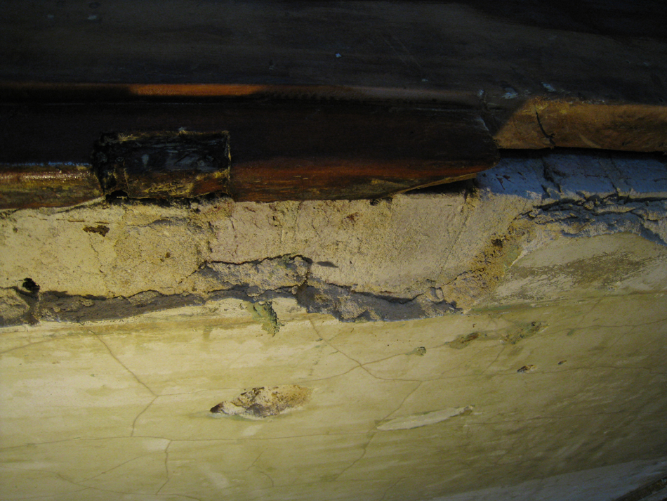 First Floor - Central Room Plaster and Wood Detail - September 8, 2010