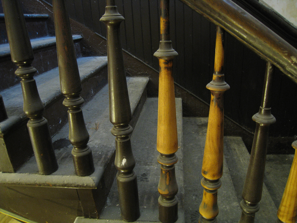 Second Floor - Preliminary Cleaning of Stair Spindles Between Second and Third Floor - September 8, 2010